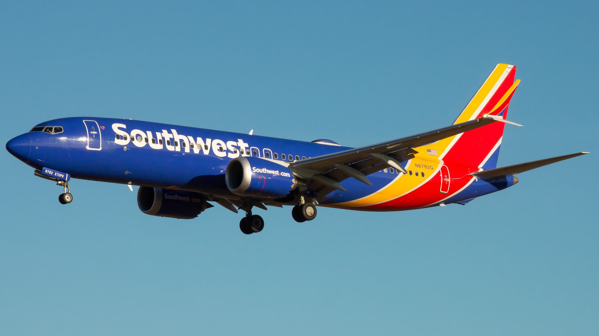 Full size: Southwest Airlines Boeing 737 MAX 8 N8782Q at Baltimore/Washington International Thurgood Marshall Airport