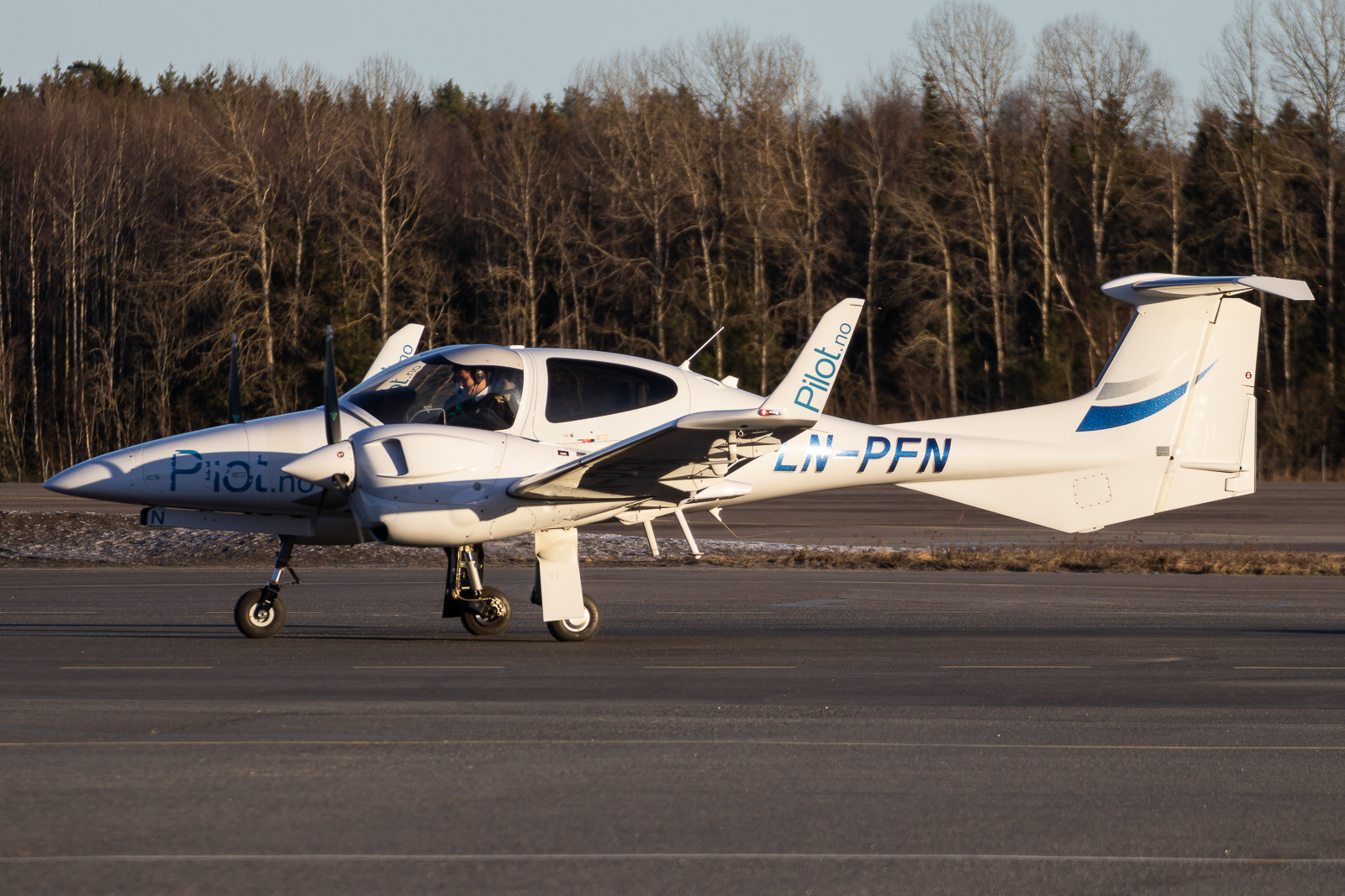 Full size: Pilot Flight Academy Diamond DA42 Twin Star LN-PFM at Oslo Sandefjord Airport