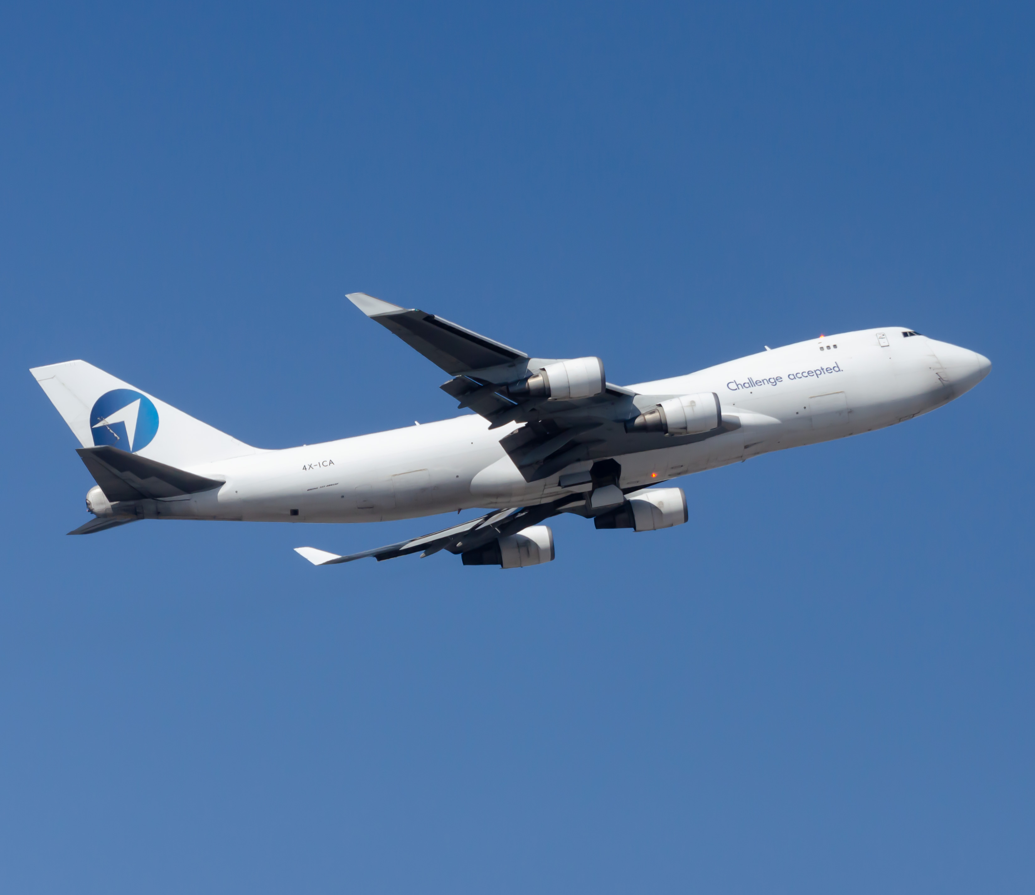 Full size: Challenge Airlines Boeing 747-400F 4X-ICA  at John F. Kennedy International Airport