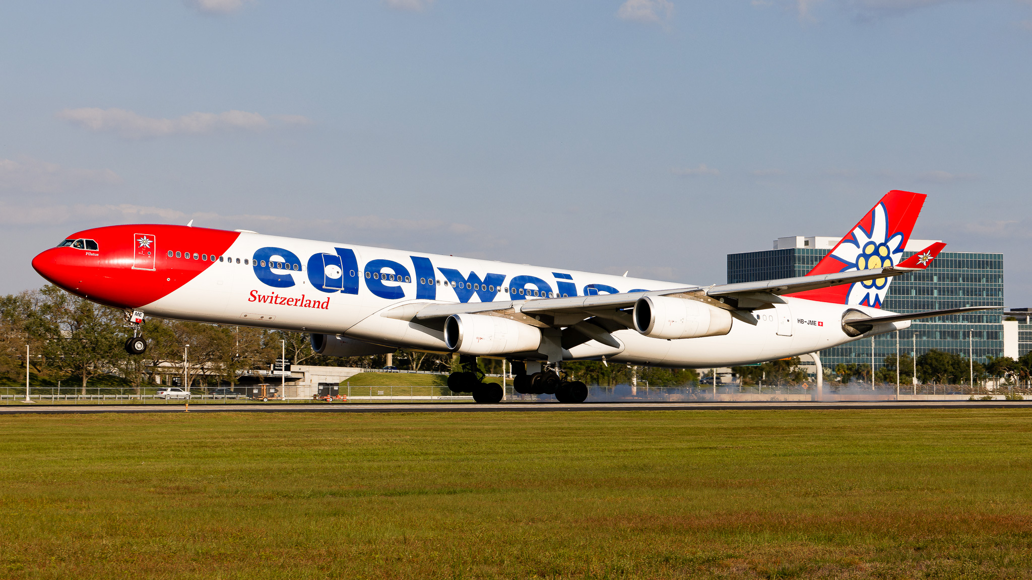 Full size: Edelweiss Air Airbus A340-300 HB-JME at Tampa International Airport