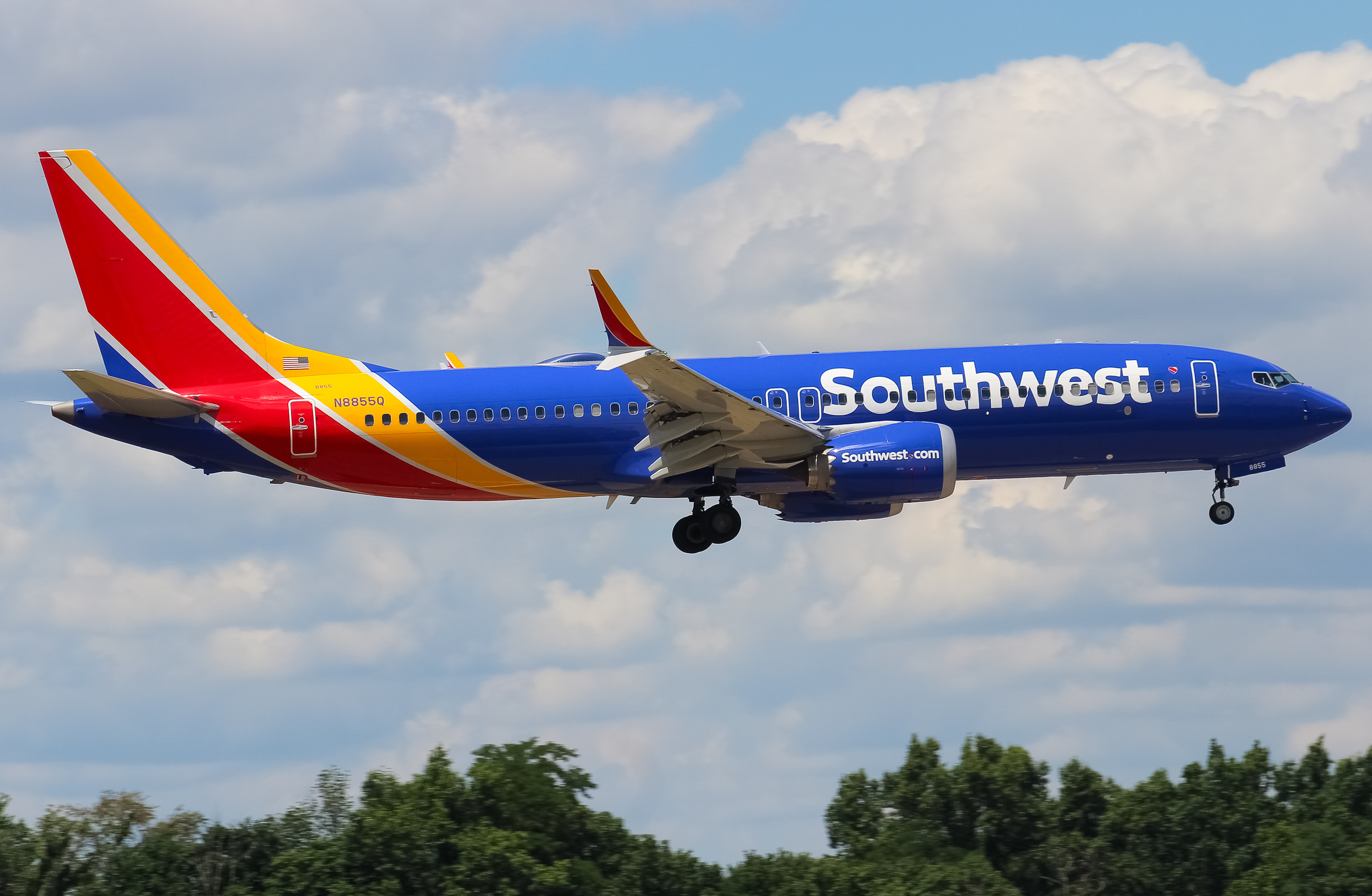 Full size: Southwest Airlines Boeing 737 MAX 8 N8855Q at Cincinnati/Northern Kentucky International Airport