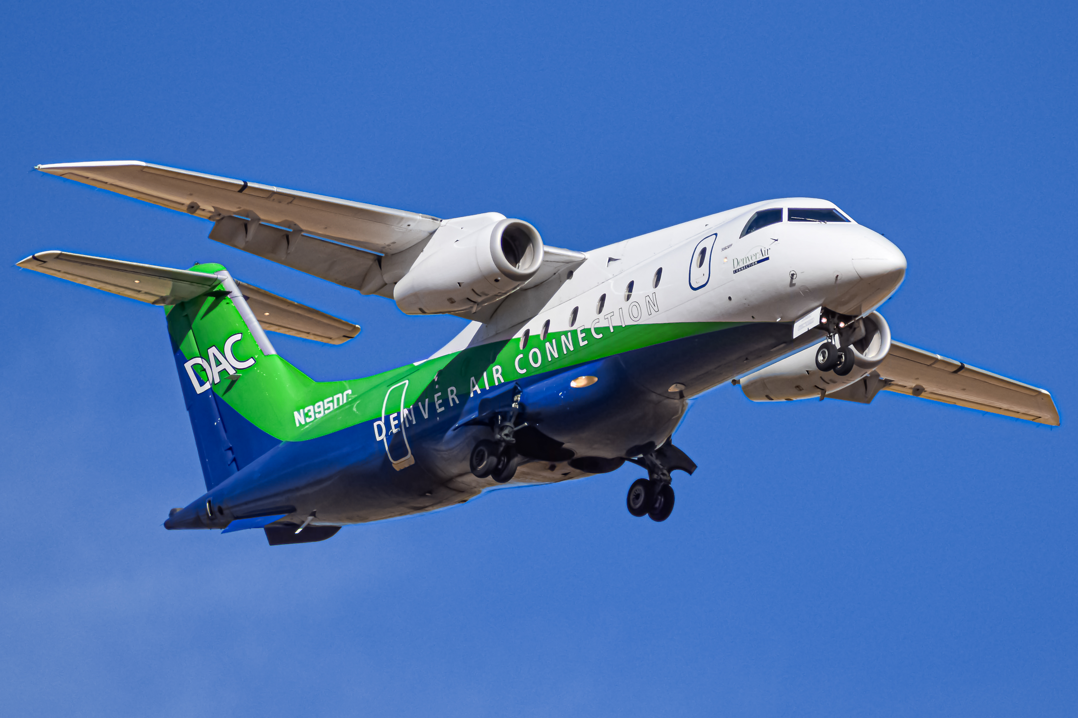 Full size: Denver Air Connection Dornier 328 JET N395DC at Denver International Airport