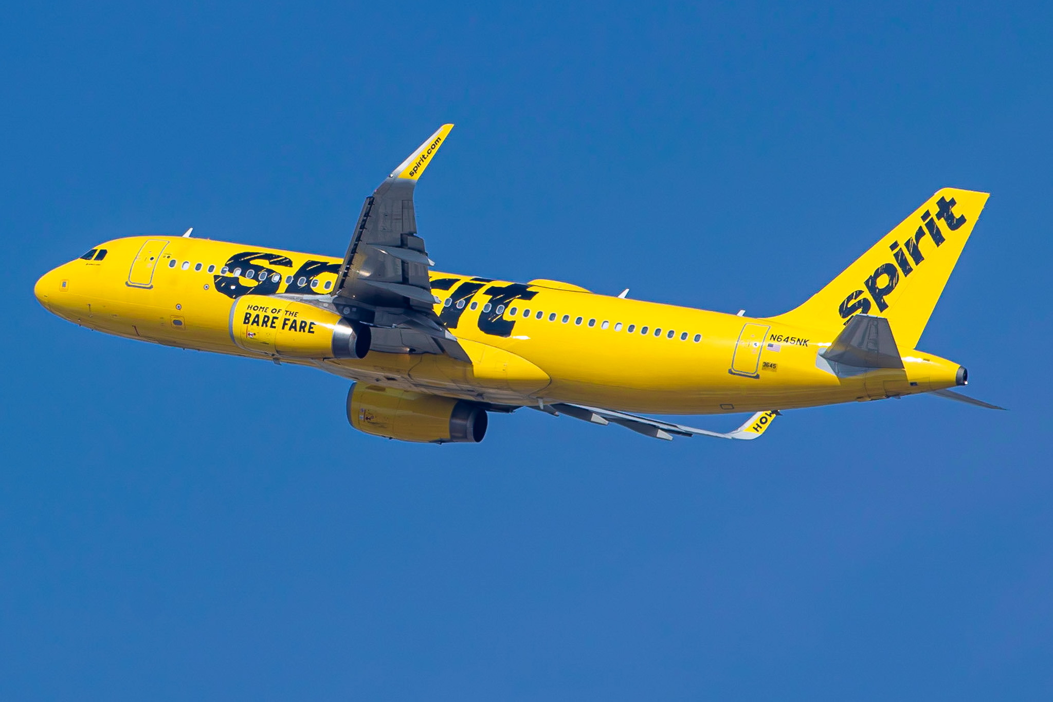 Full size: Spirit Airlines Airbus A320 N645NK at Los Angeles International Airport