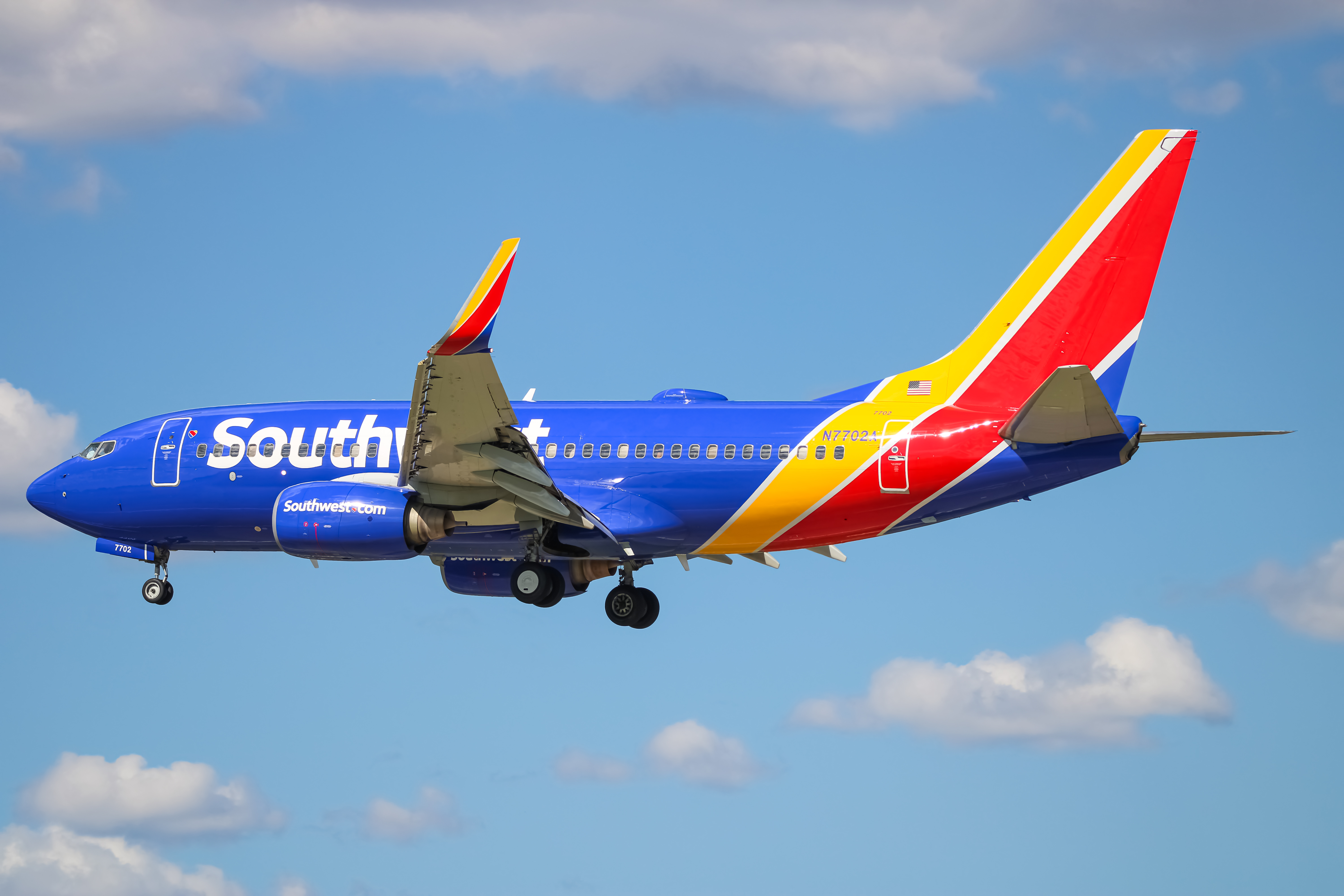 Full size: Southwest Airlines Boeing 737-700 N7702A at Baltimore/Washington International Thurgood Marshall Airport