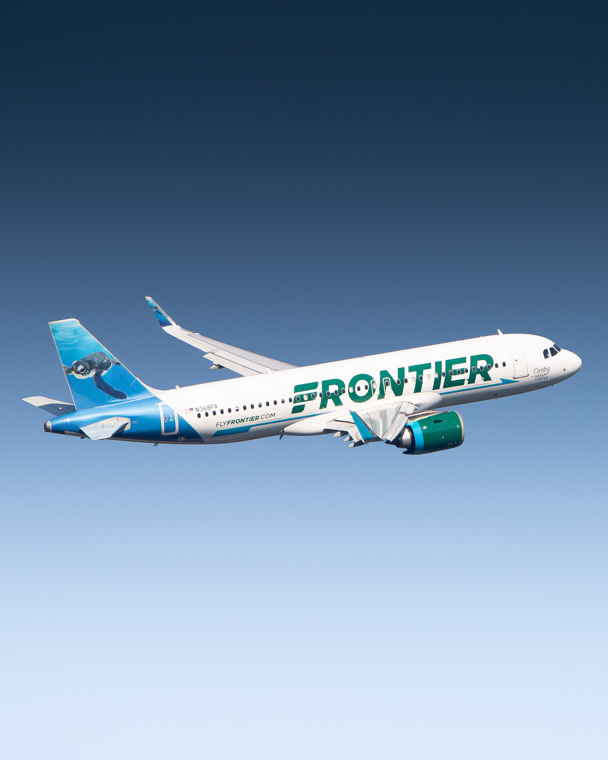 Full size: Frontier Airlines Airbus A320NEO N368FR at Baltimore/Washington International Thurgood Marshall Airport