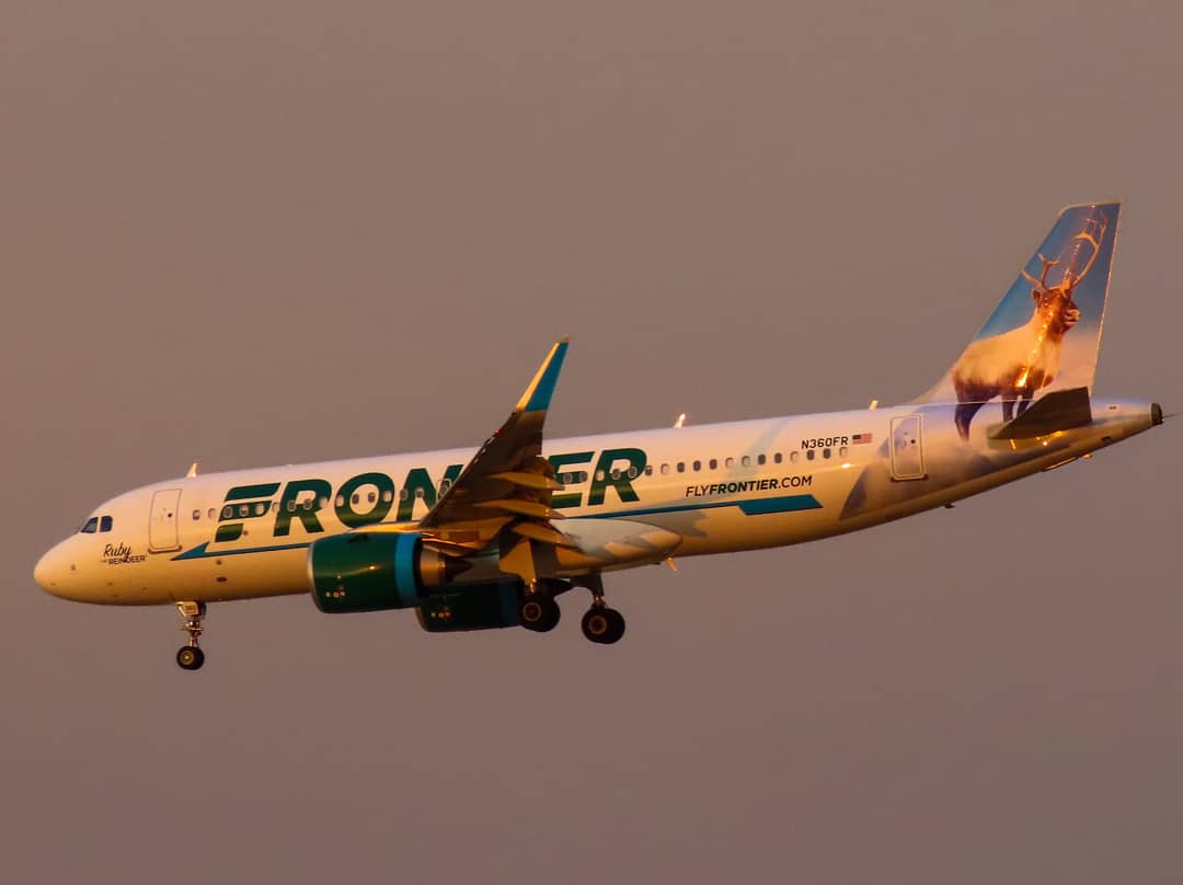 Full size: Frontier Airlines Airbus A320NEO N360FR at Denver International Airport