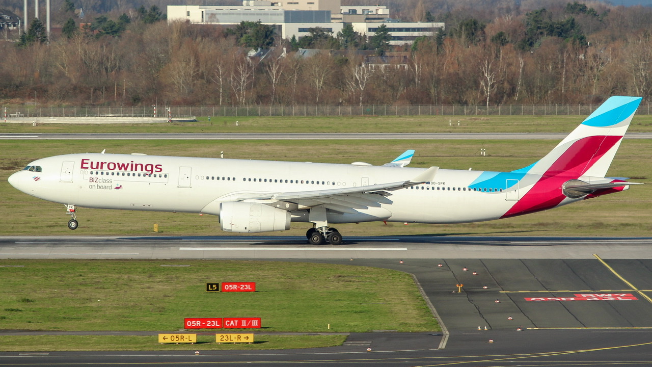Full size: Eurowings Airbus A330-300 OO-SFK at Dusseldorf International Airport