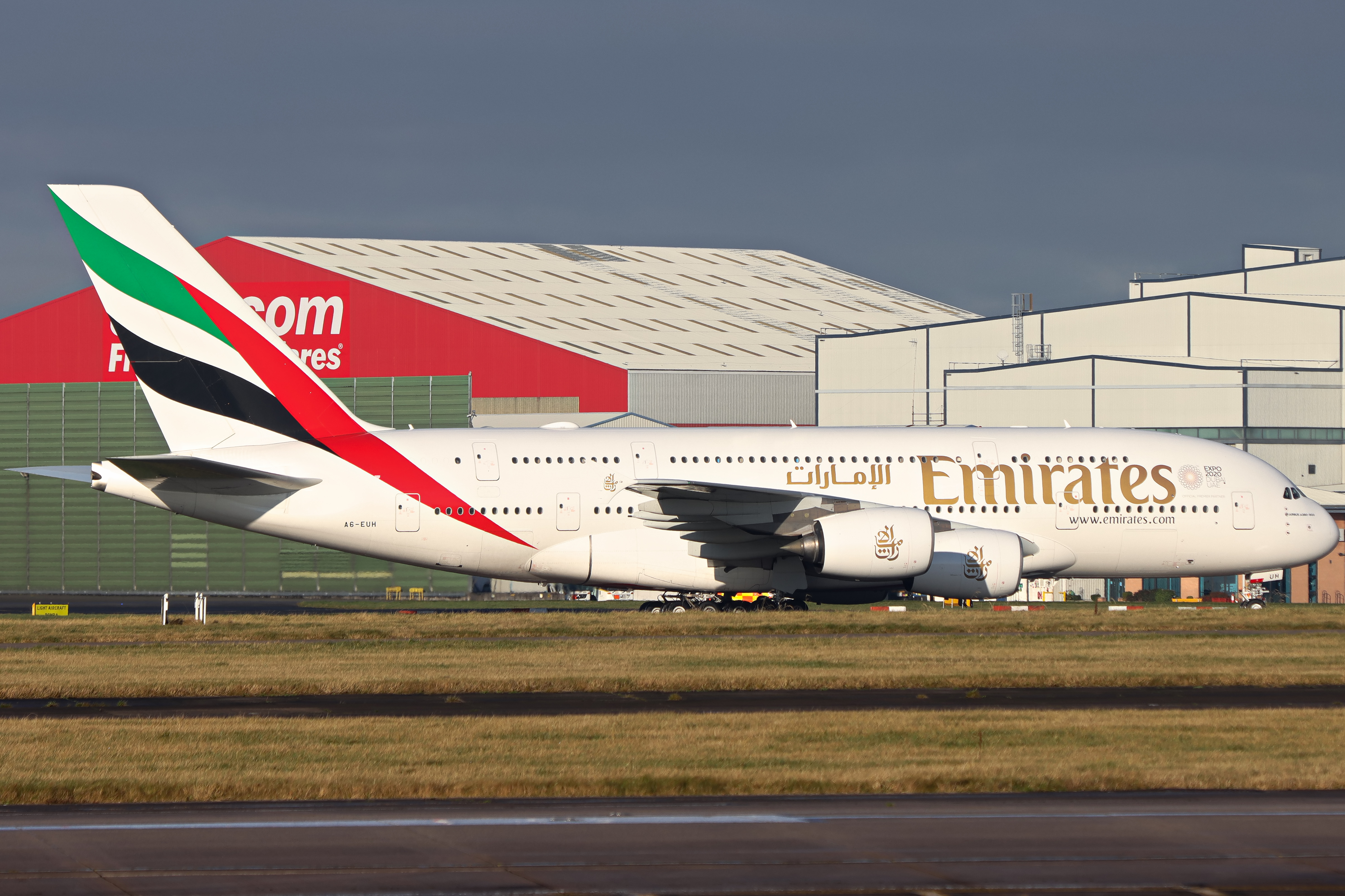 Full size: Emirates Airbus A380-800 A6-EUH at Manchester Airport