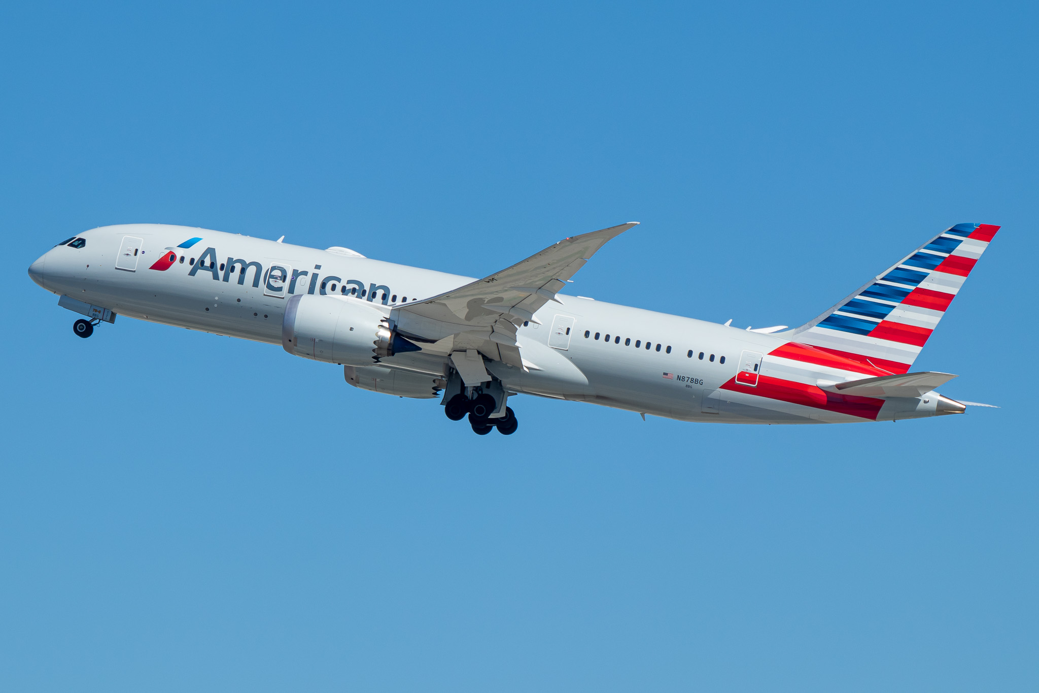 Full size: American Airlines Boeing 787-8 N878BG at Los Angeles International Airport
