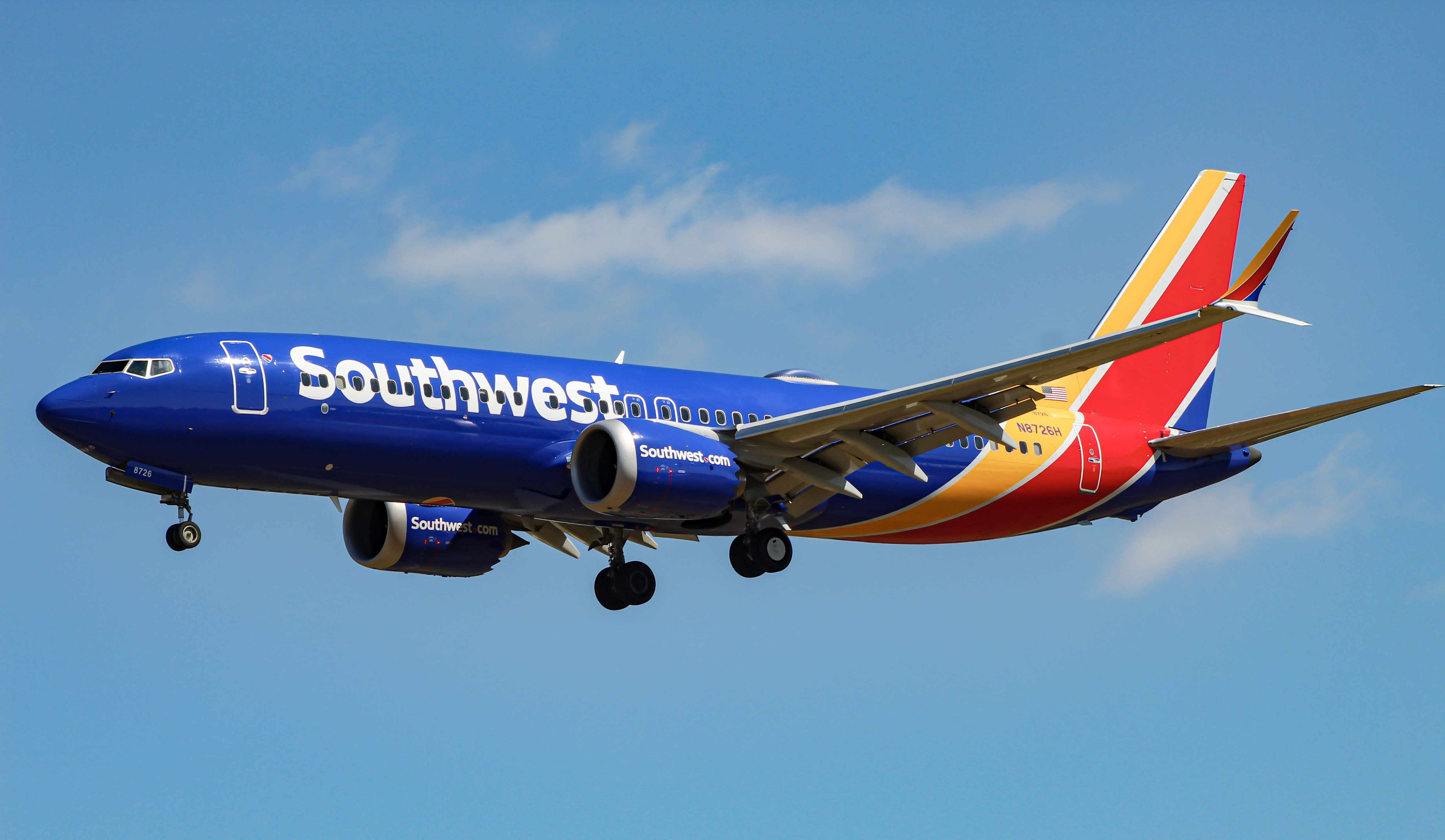 Full size: Southwest Airlines Boeing 737 MAX 8 N8726H at Baltimore/Washington International Thurgood Marshall Airport