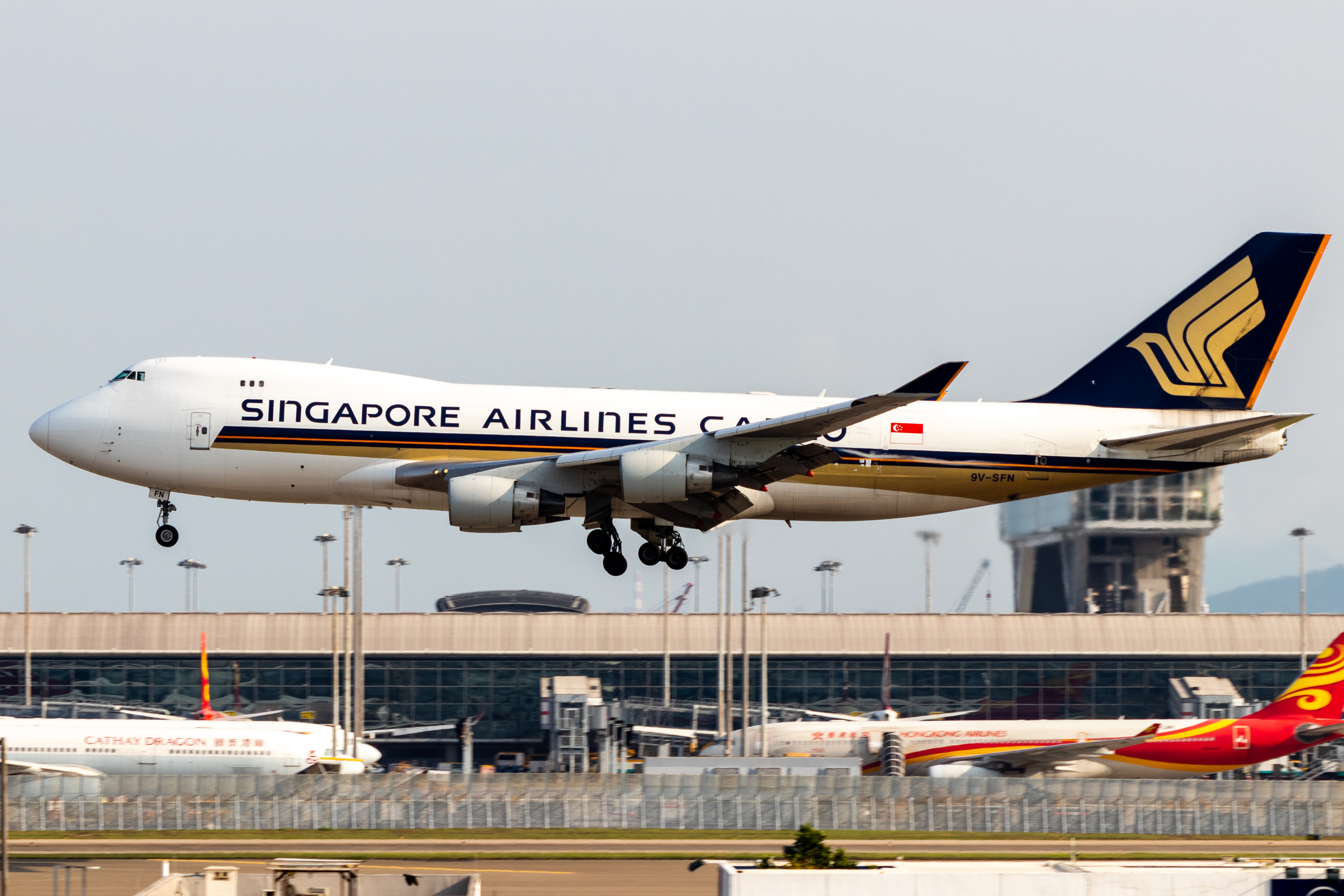 Full size: Singapore Airlines Cargo Boeing 747-400F 9V-SFN at Hong Kong International Airport