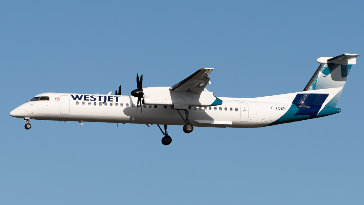 Full size: WestJet De Havilland Dash-8 q400 C-FOEN at Vancouver International Airport