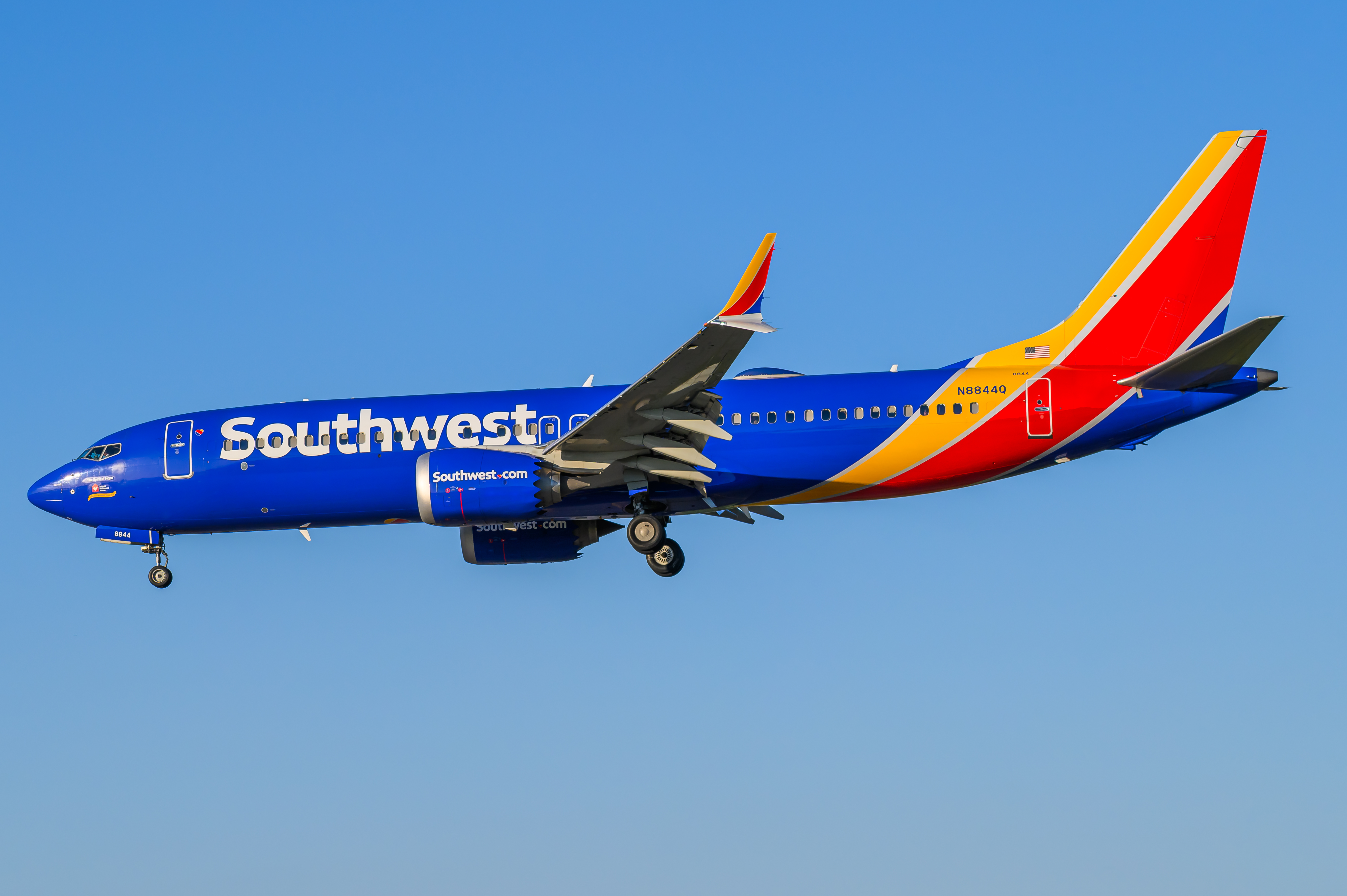 Full size: Southwest Airlines Boeing 737 MAX 8 N8844Q at Baltimore/Washington International Thurgood Marshall Airport