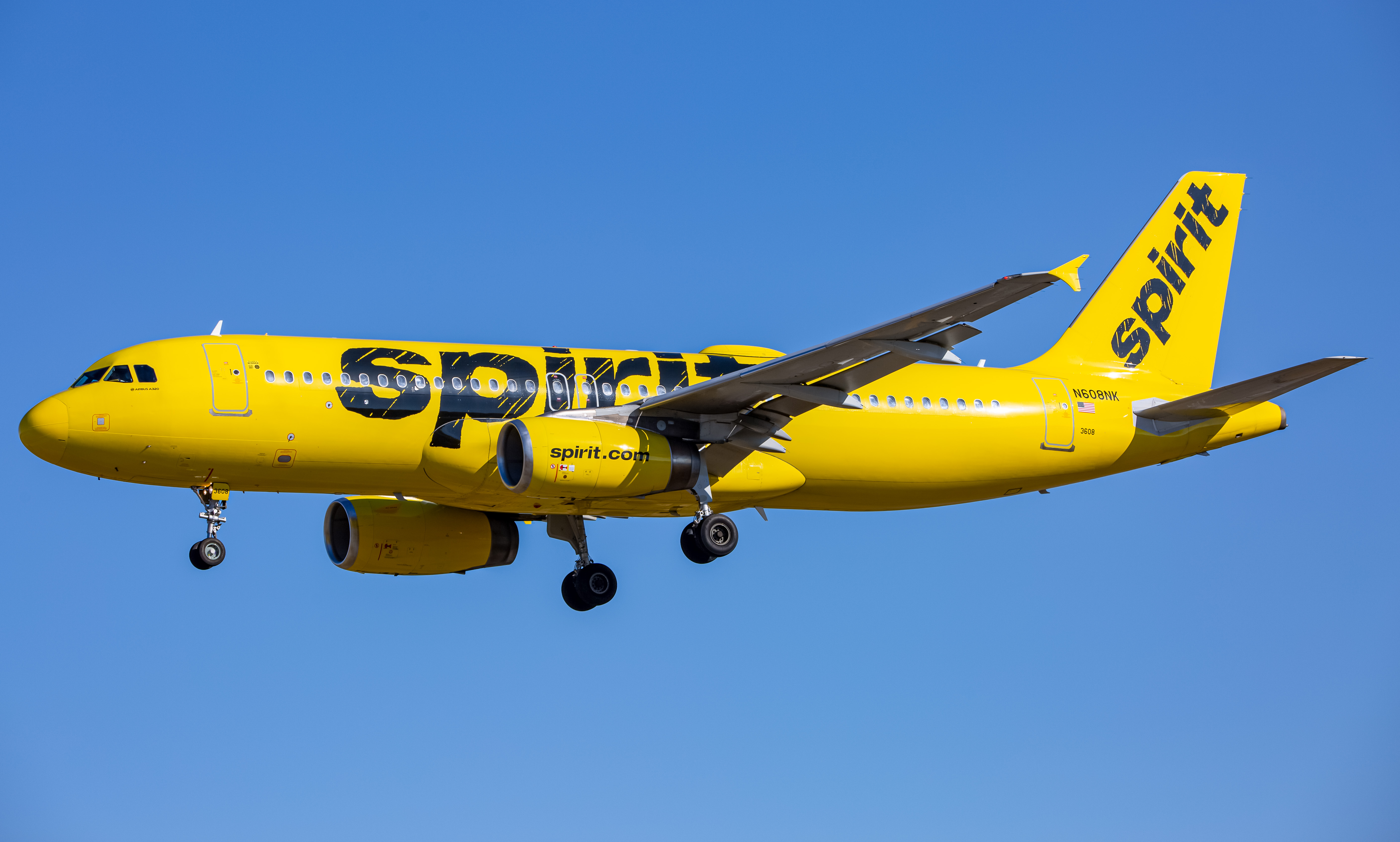 Full size: Spirit Airlines Airbus A320 N608NK at Baltimore/Washington International Thurgood Marshall Airport