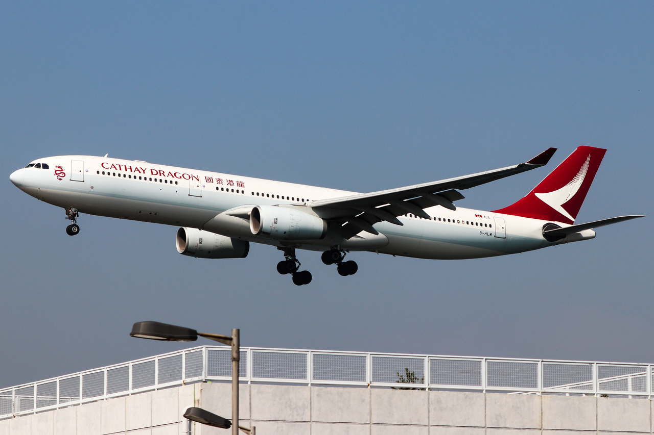 Full size: Cathay Dragon Airbus A330-300 B-HLM at Hong Kong International Airport