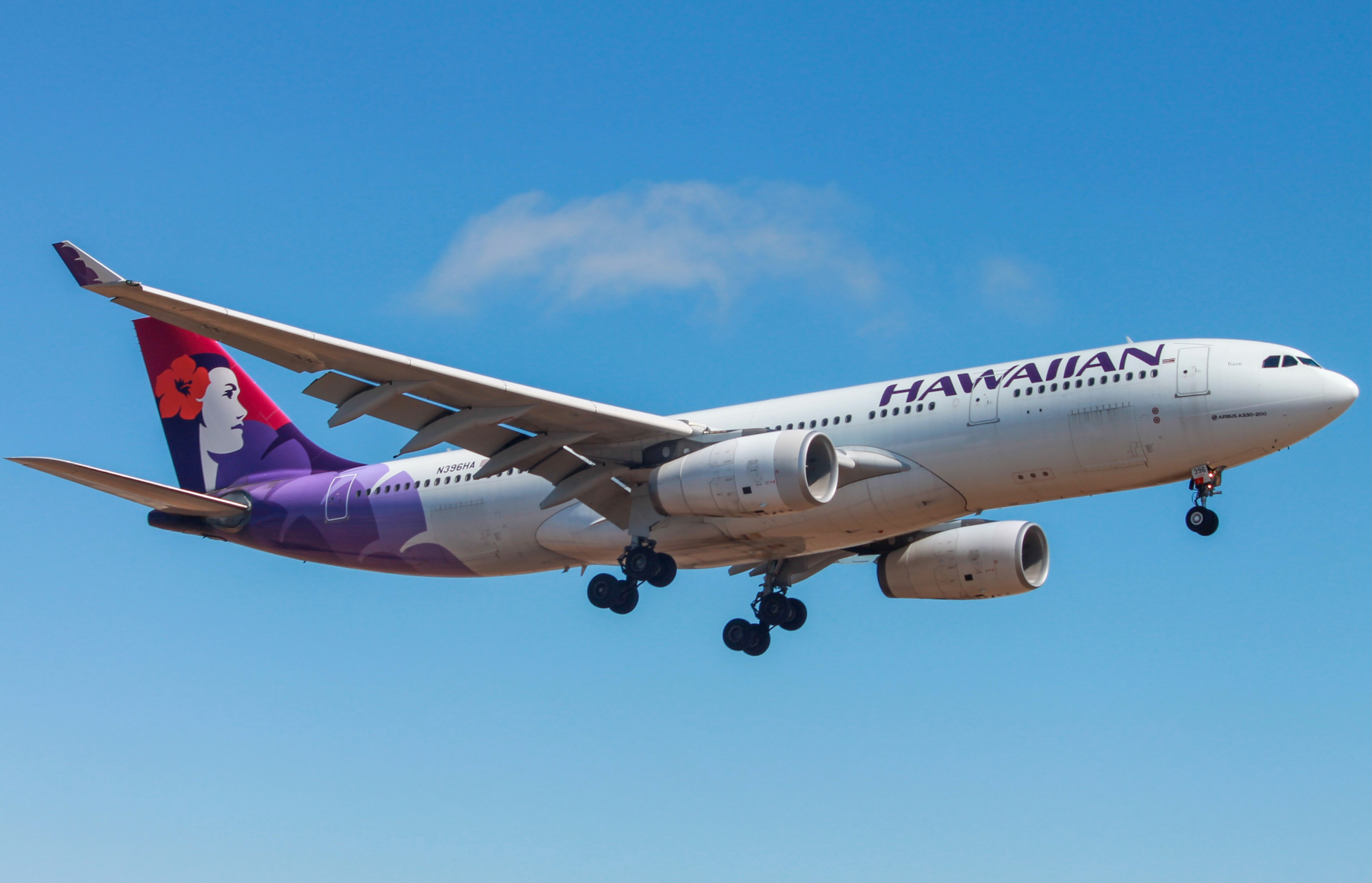 Full size: Hawaiian Airlines Airbus A330-200 N396HA at Los Angeles International Airport
