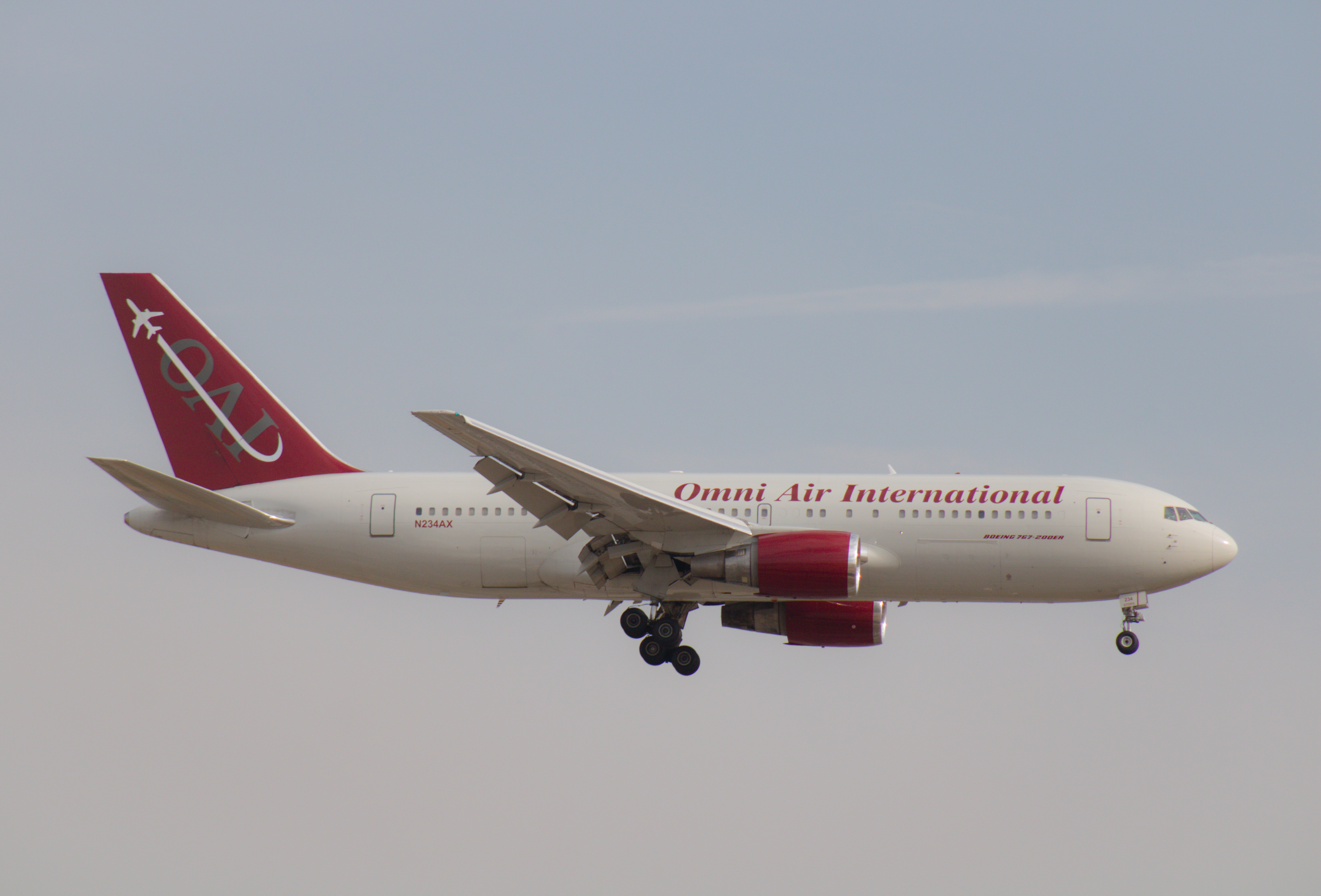 Full size: Omni Air International Boeing 767-200 N234AX at Boise Air Terminal/Gowen Field