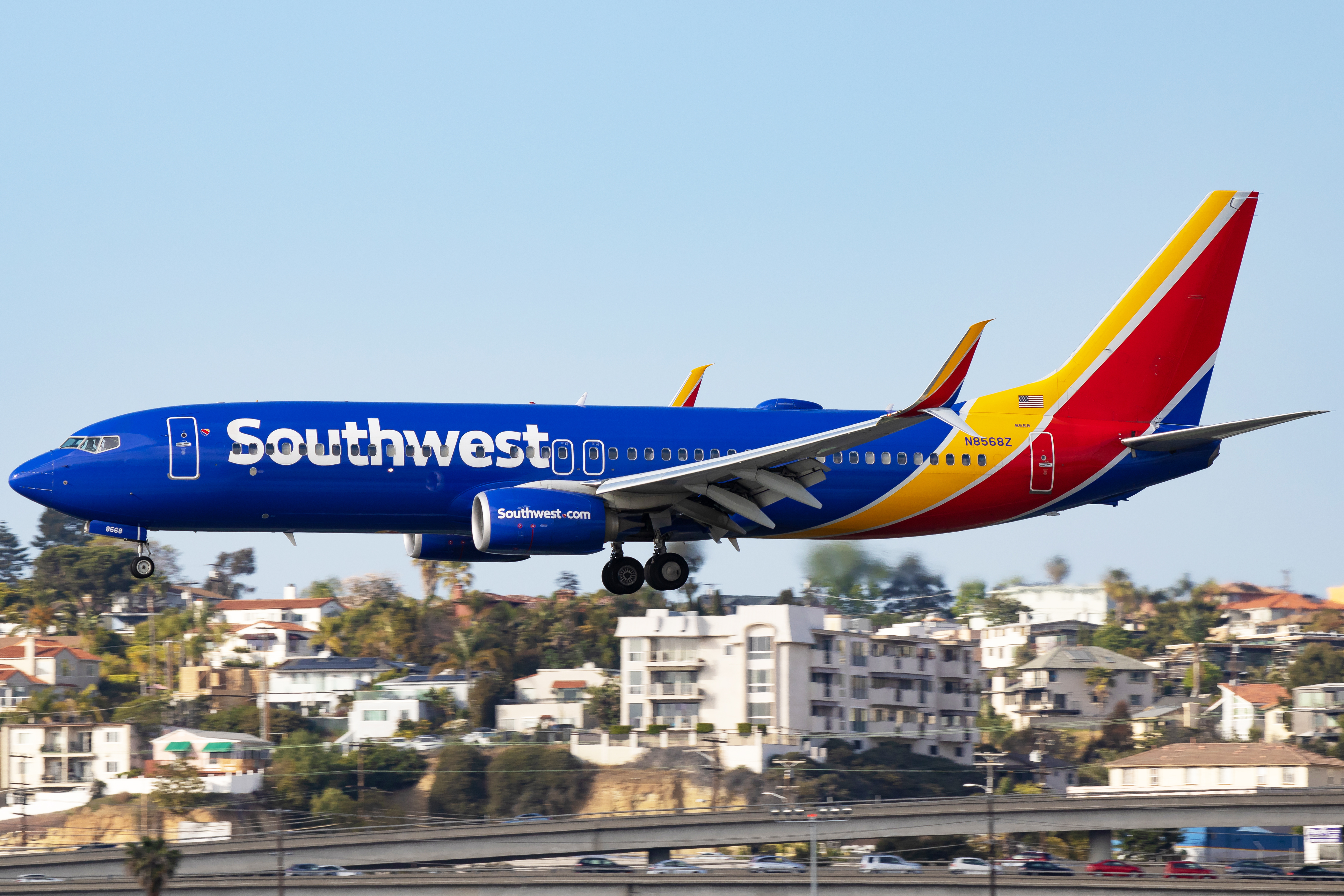 Full size: Southwest Airlines Boeing 737-800 N8568Z at San Diego International Airport
