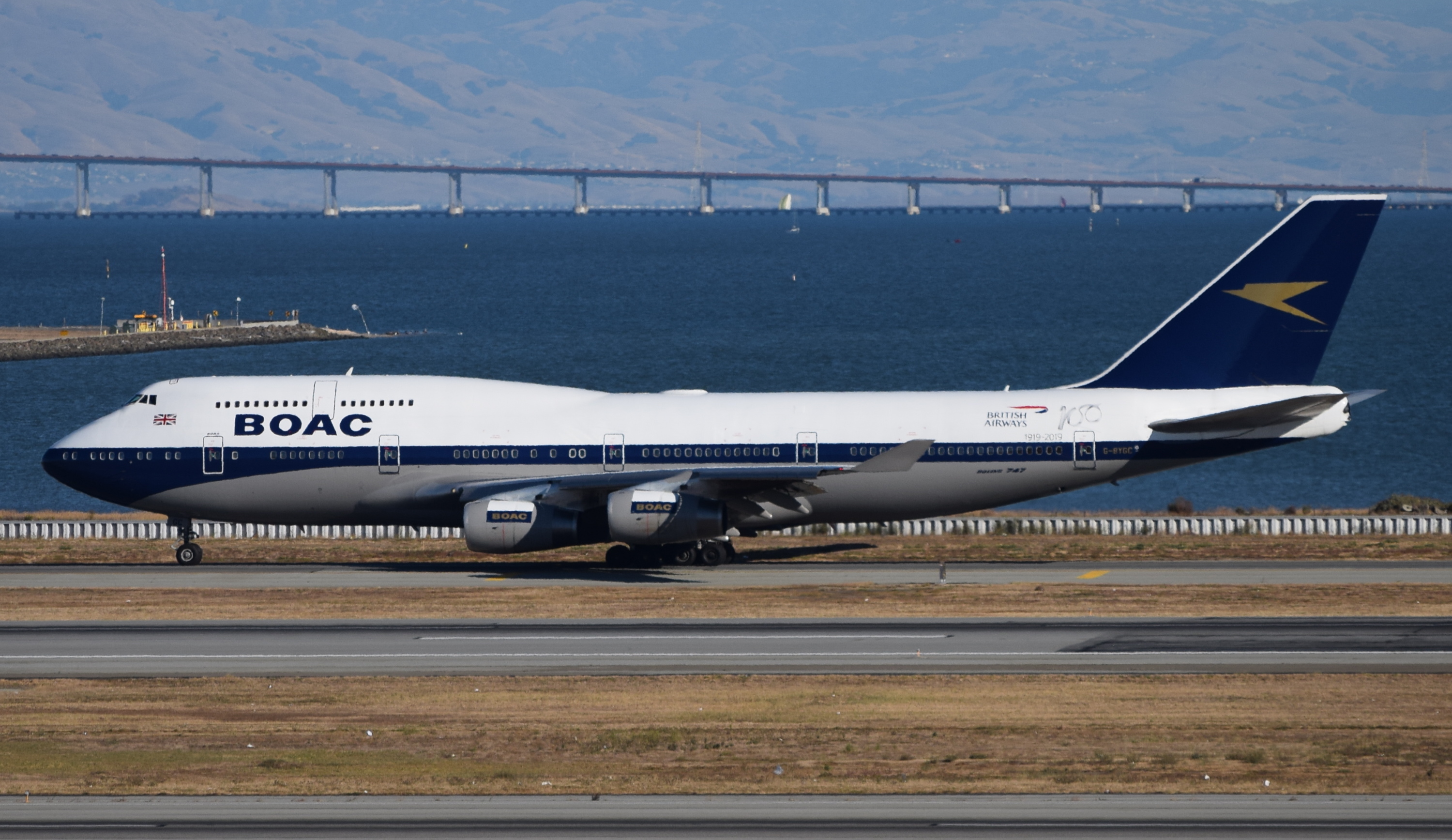 Full size: British Airways Boeing 747-400 G-BYGC at San Francisco International Airport