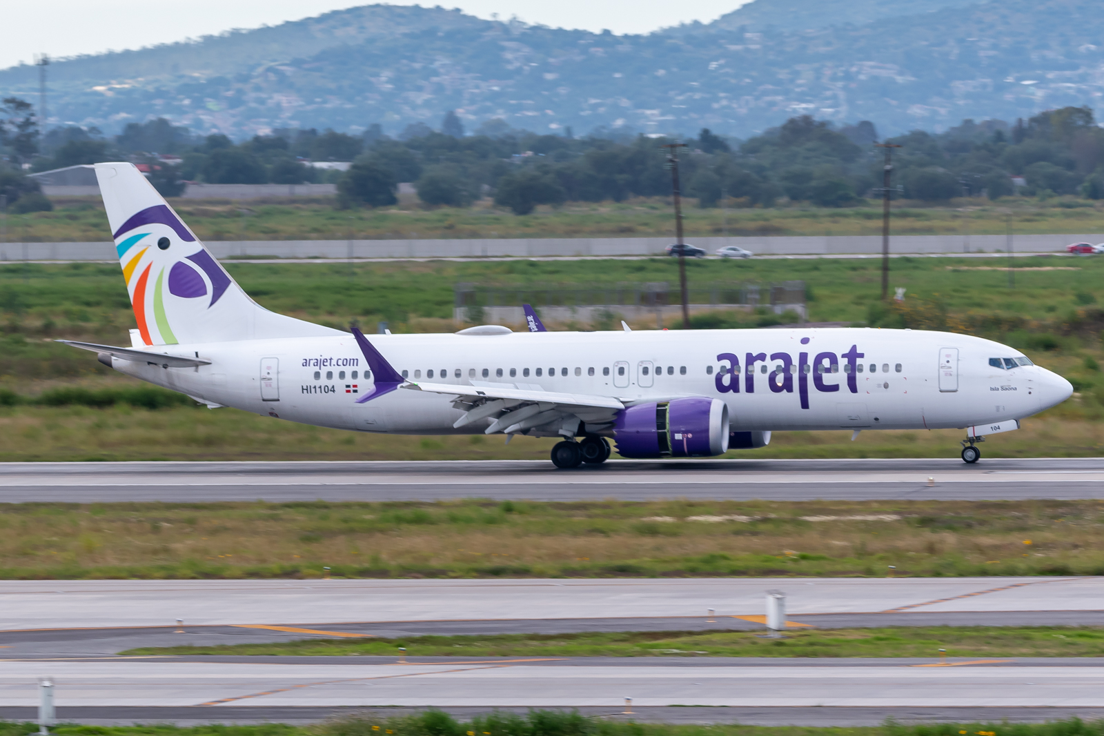 Full size: Arajet Boeing 737 MAX 8 HI1104 at Mexico City Felipe Angeles International Airport