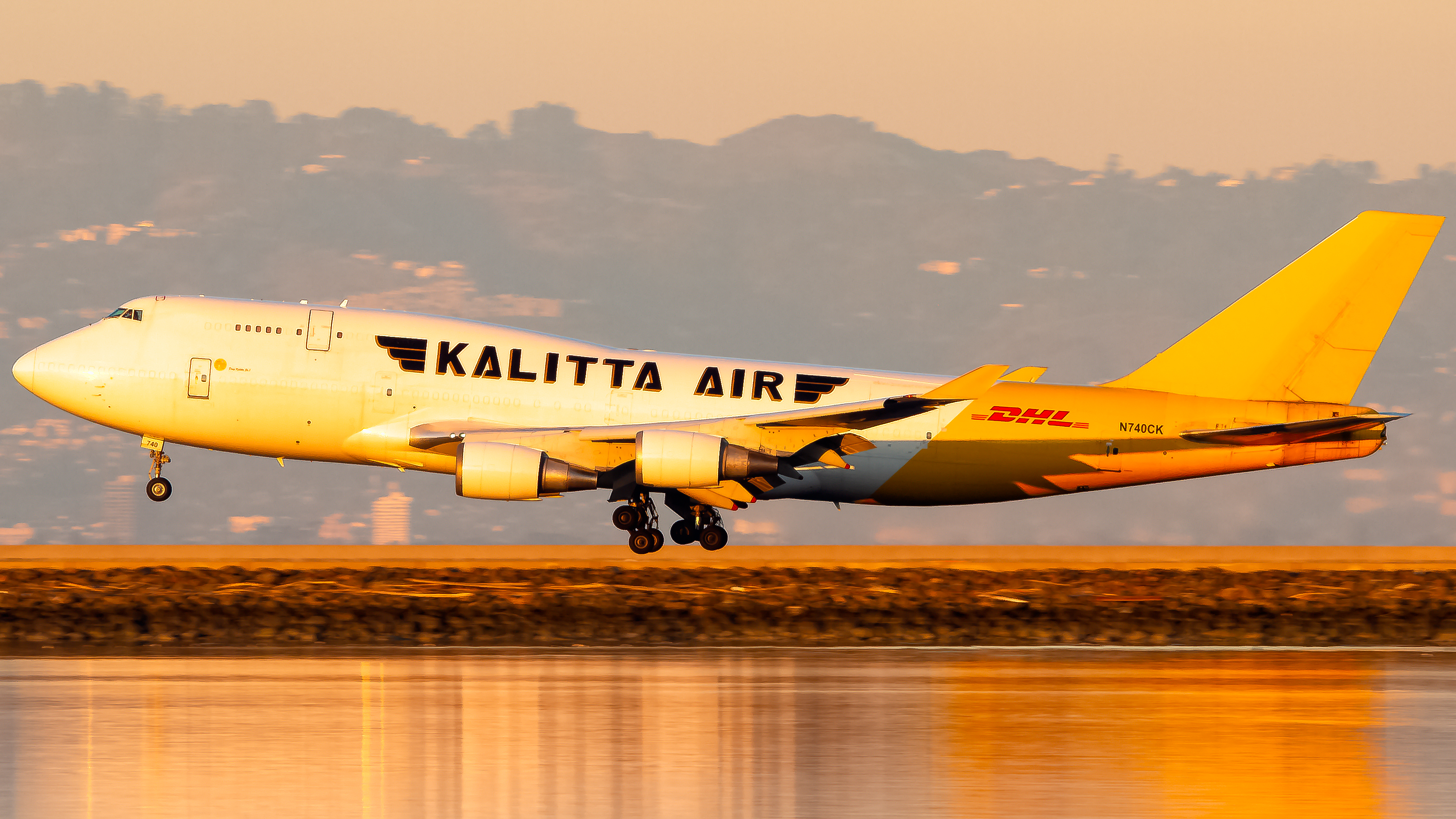 Full size: DHL Boeing 747-400BCF N740CK at San Francisco International Airport