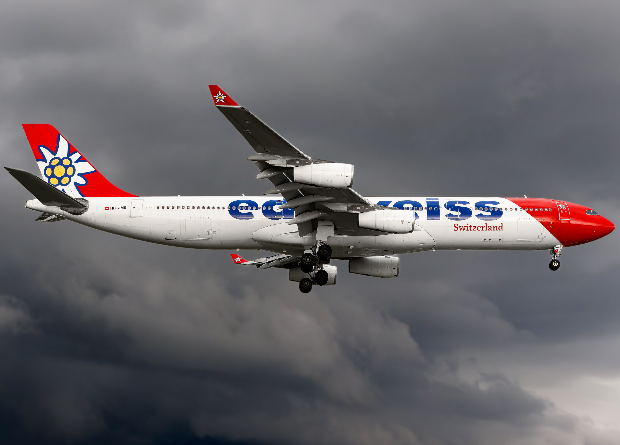 Full size: Edelweiss Air Airbus A340-300 HB-JME at Tampa International Airport