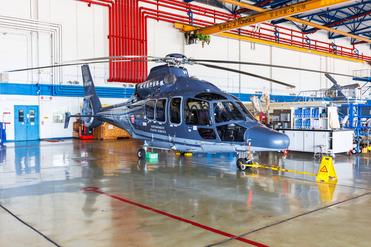 Full size: Hong Kong Government Flying Service Eurocopter EC-155B-1 B-HRW at Hong Kong International Airport