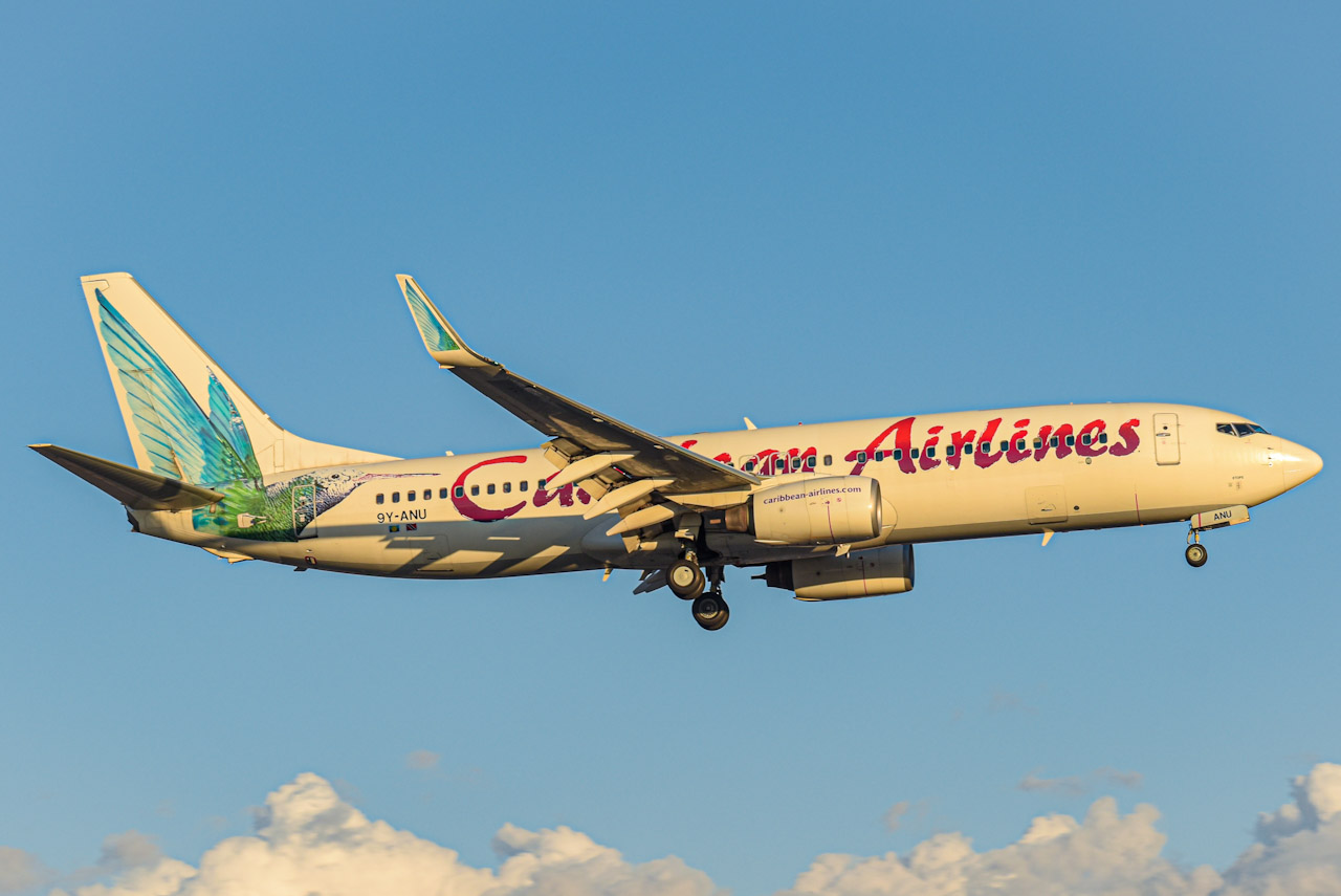 Full size: Caribbean Airlines Boeing 737-800 9Y-ANU at Lester B Pearson International Airport