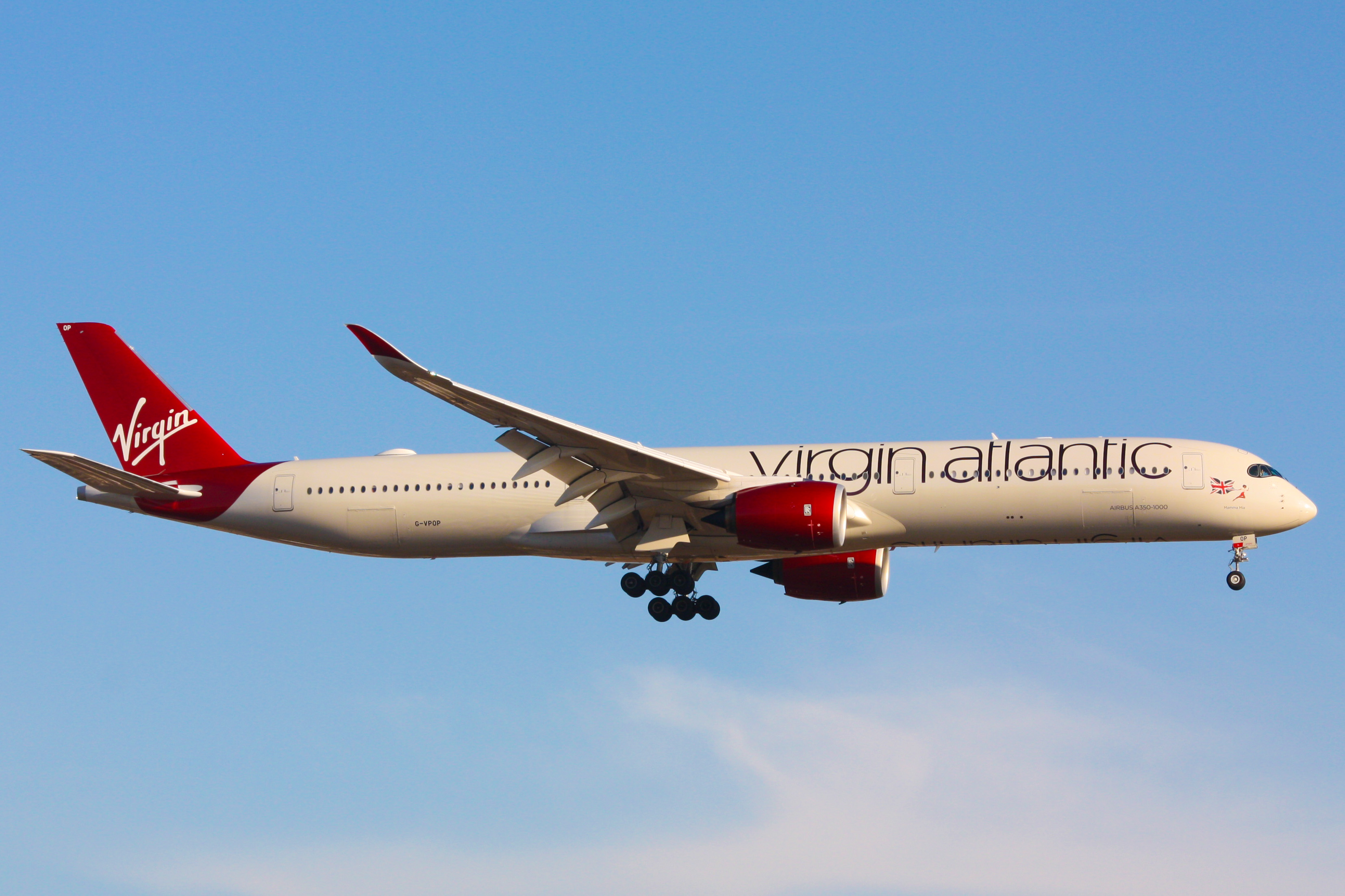 Full size: Virgin Atlantic  Airbus A350-1000 G-VPOP at John F. Kennedy International Airport