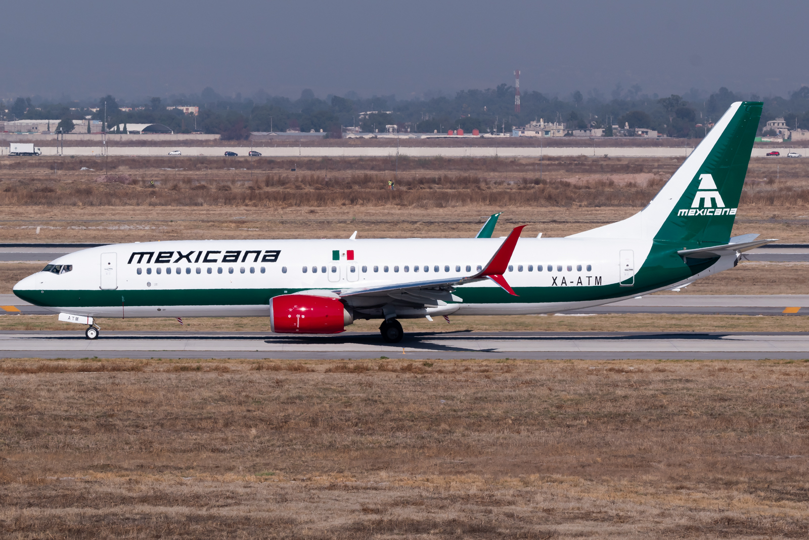 Full size: Mexicana Boeing 737-800 XA-ATM at Mexico City Felipe Angeles International Airport