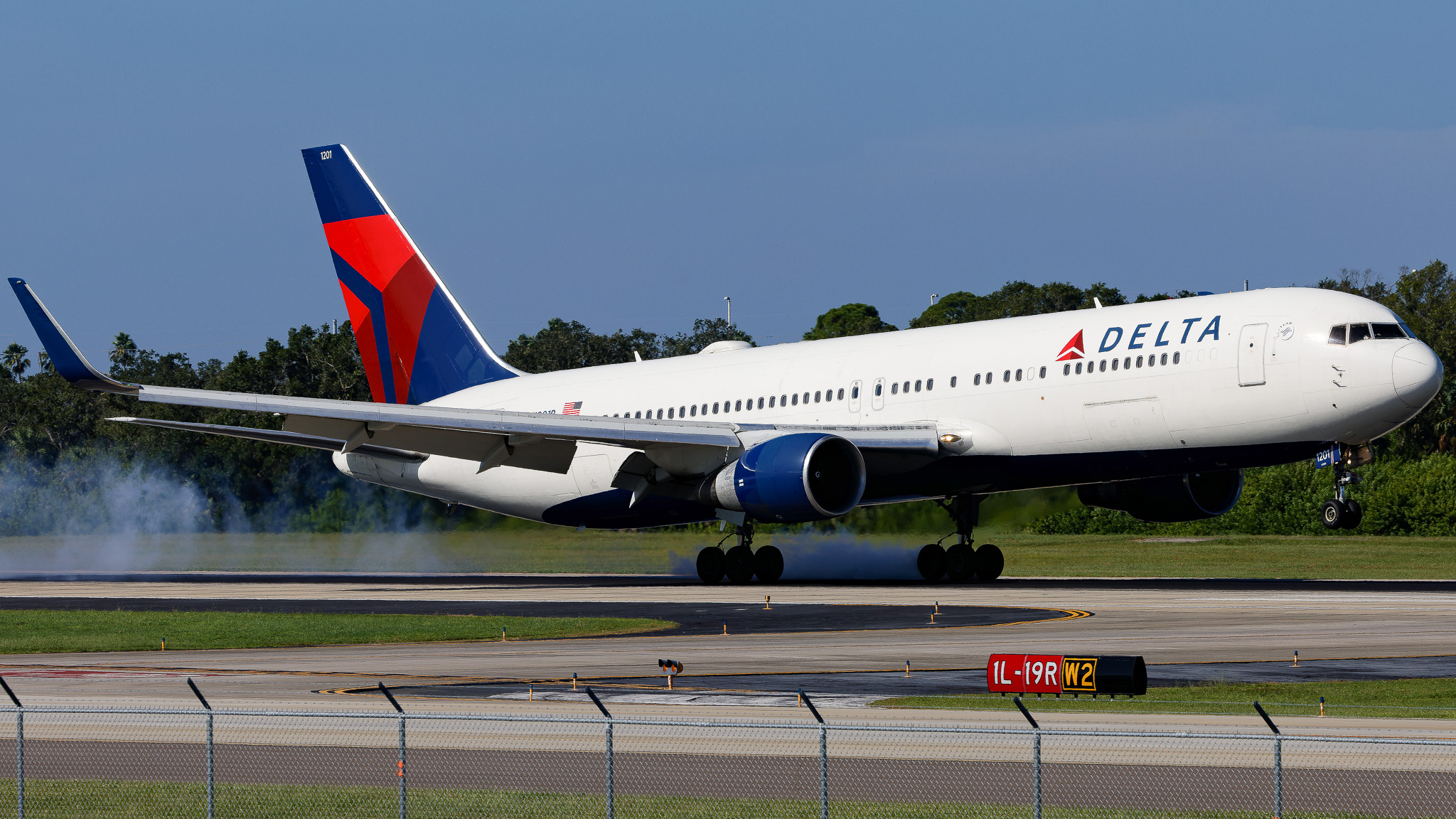 Full size: Delta Airlines Boeing 767-300ER N1201P at Tampa International Airport