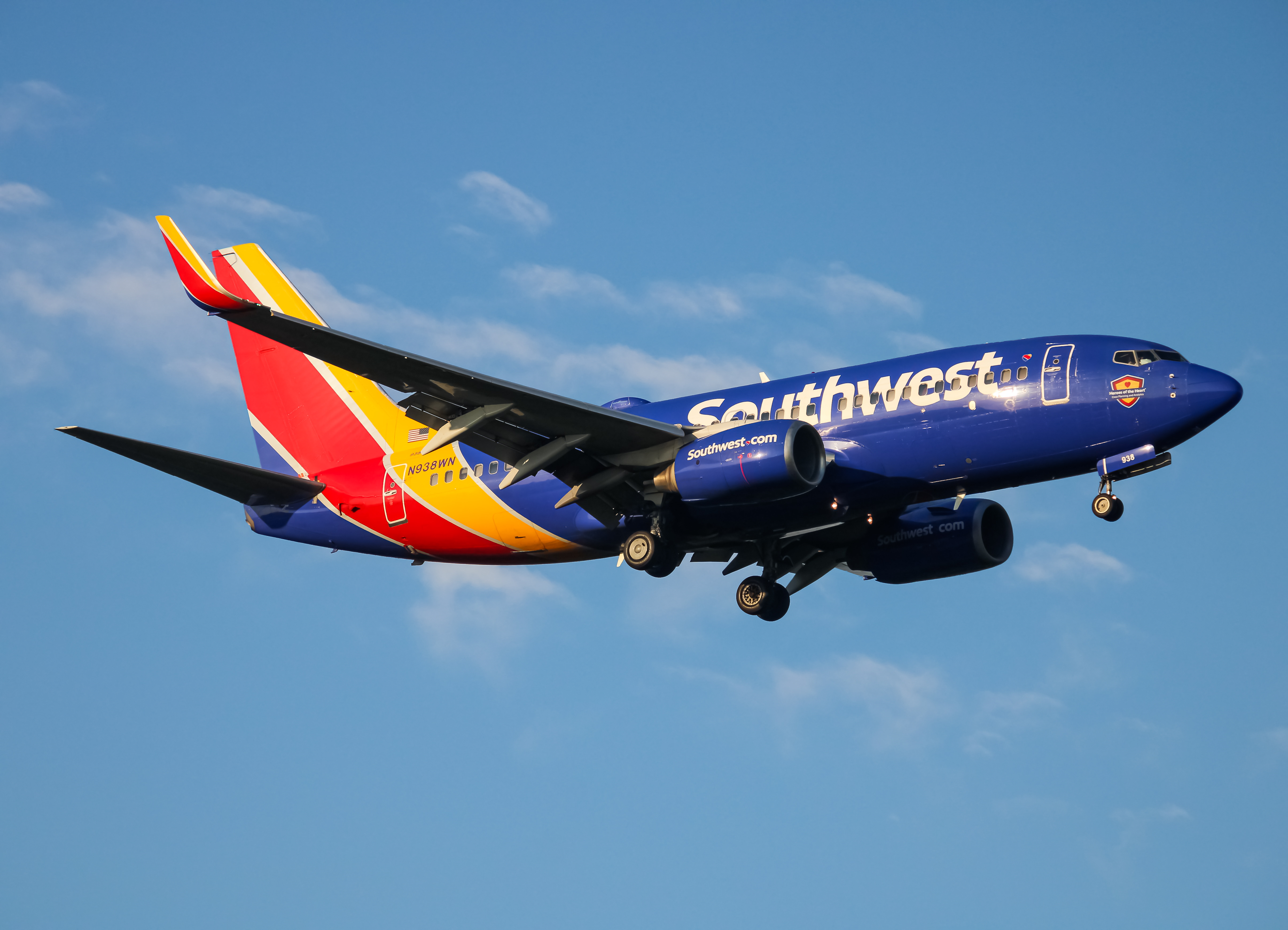 Full size: Southwest Airlines Boeing 737-700 N938WN at Baltimore/Washington International Thurgood Marshall Airport