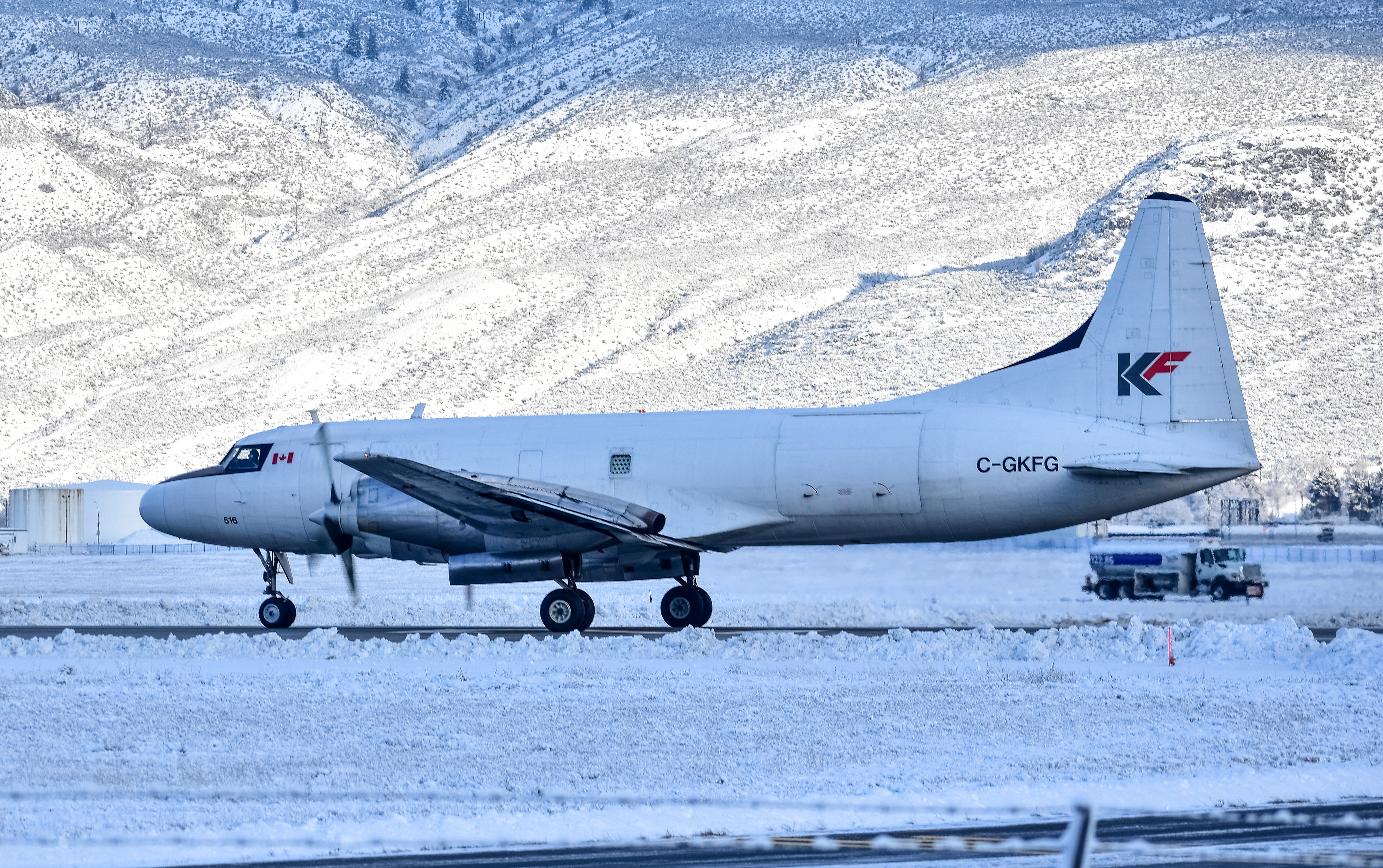 Full size: KF Aerospace Convair 580 C-GKFG at Kamloops Airport