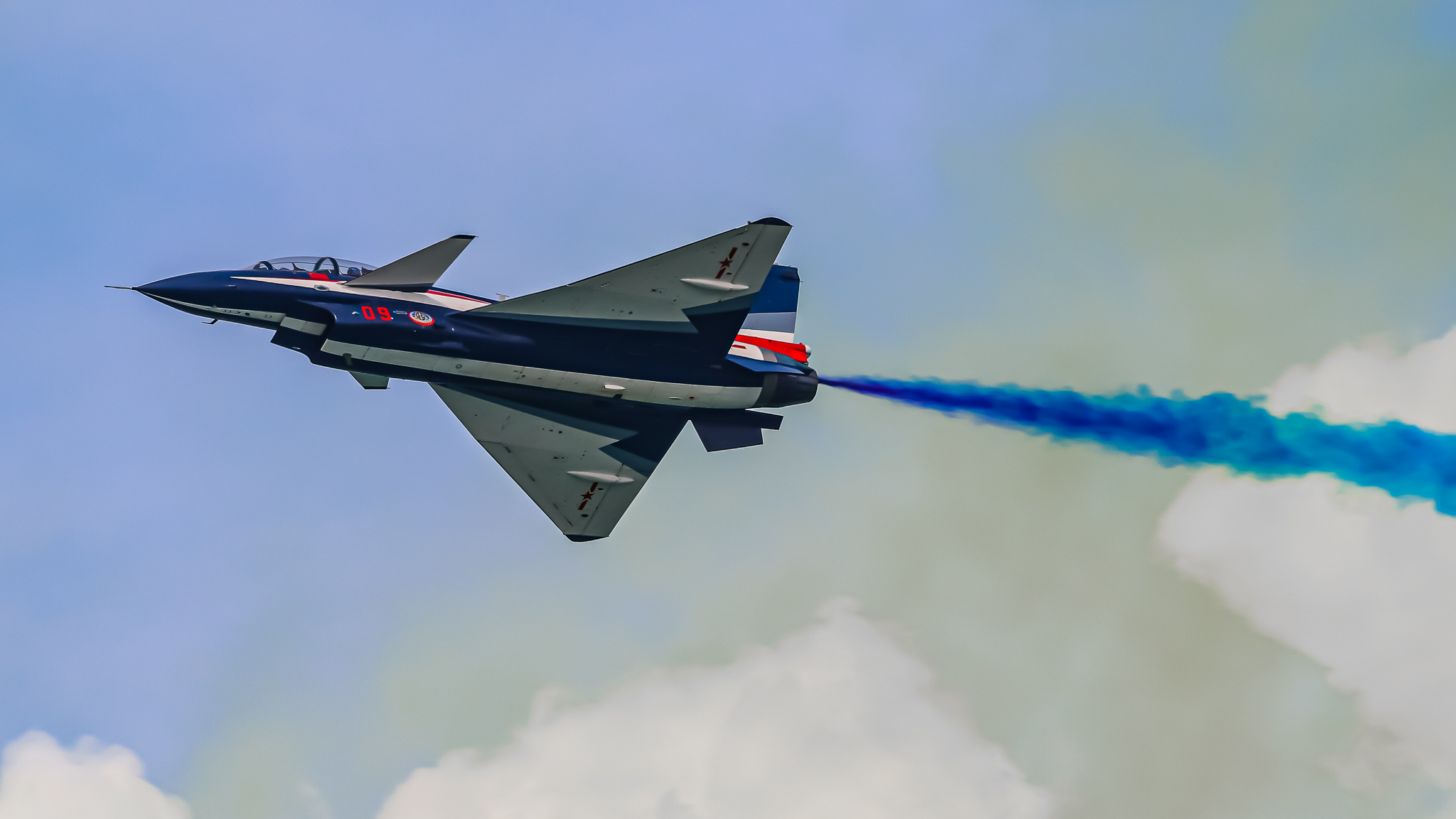 Full size: Ba Yi Aerobatics Team Chengdu J-10 09 at Singapore-Changi Airport