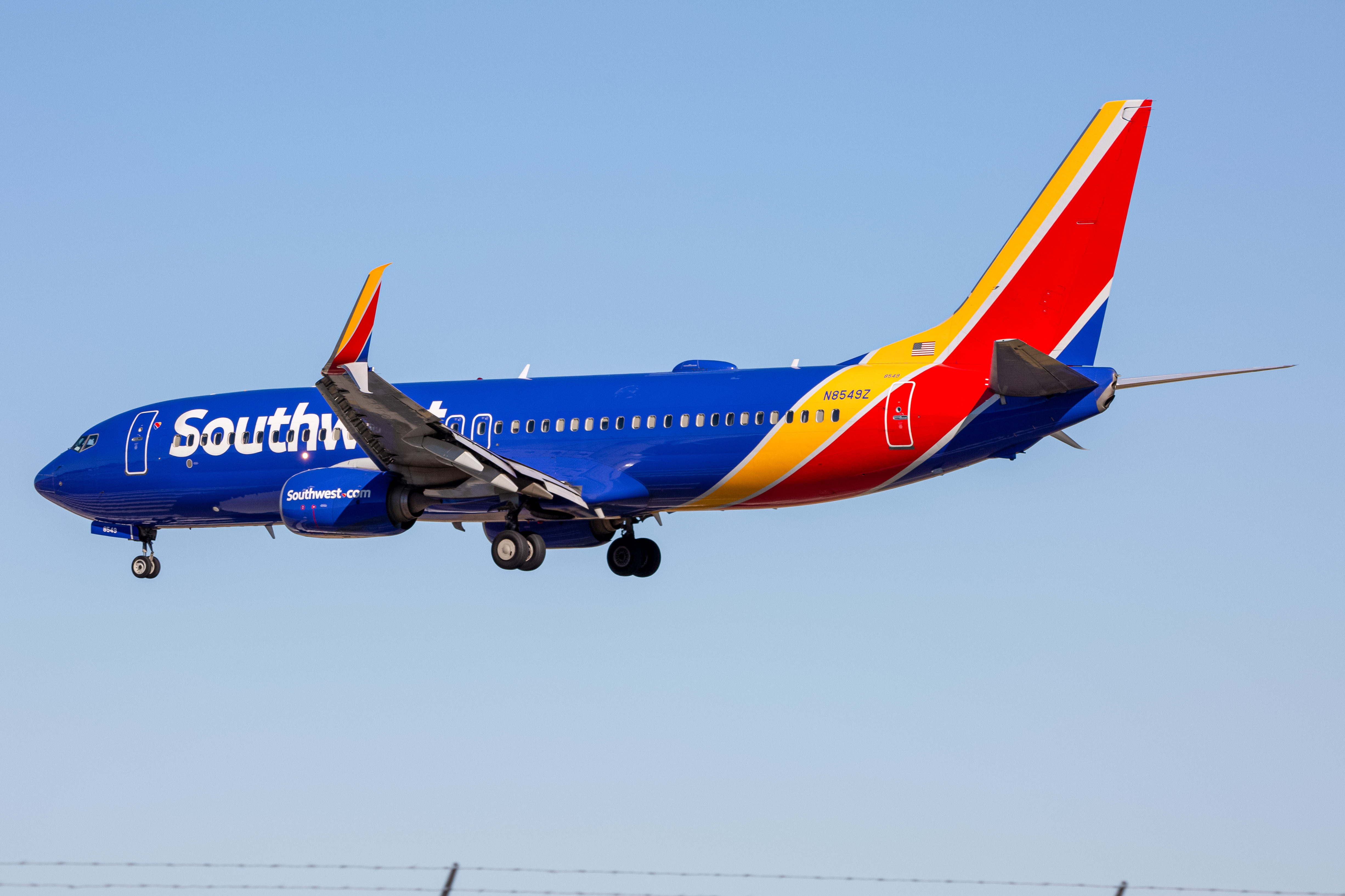 Full size: Southwest Airlines Boeing 737-800 N8549Z at Baltimore/Washington International Thurgood Marshall Airport
