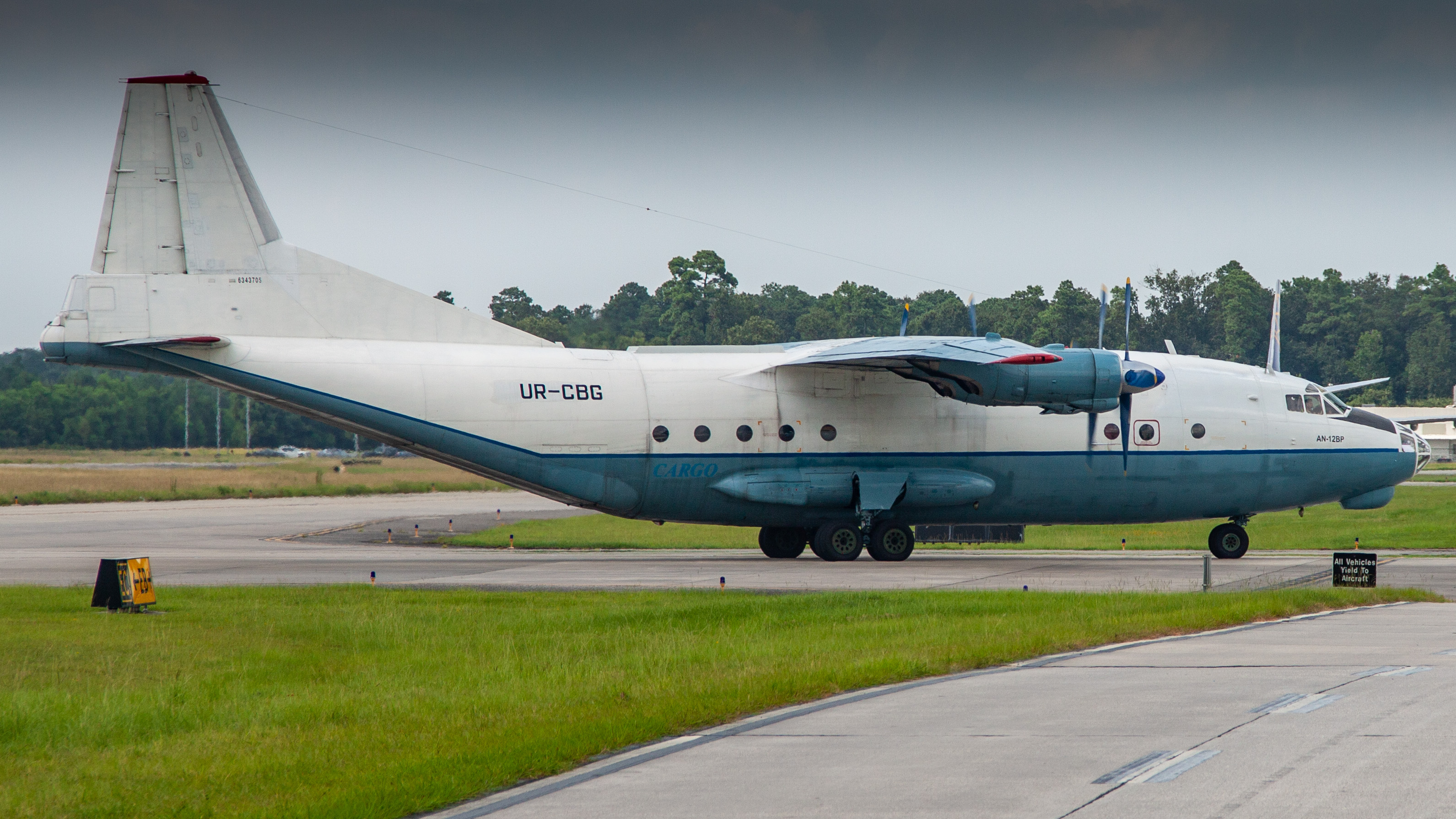 Full size: Cavok Air Antonov AN-12 UR-CBG at Houston-George Bush Intercontinental Airport