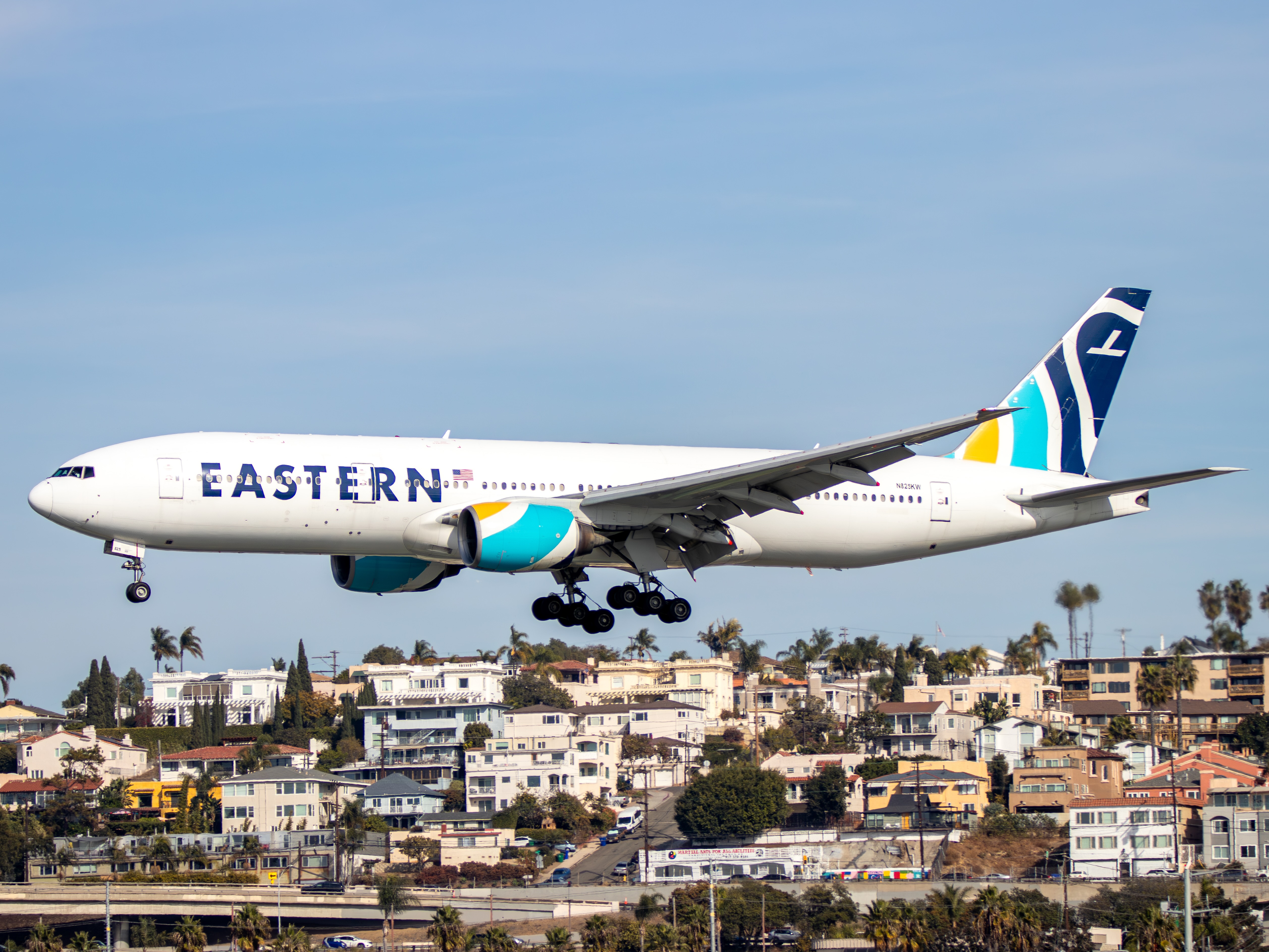 Full size: Eastern Airlines Boeing 777-200 N825KW at San Diego International Airport