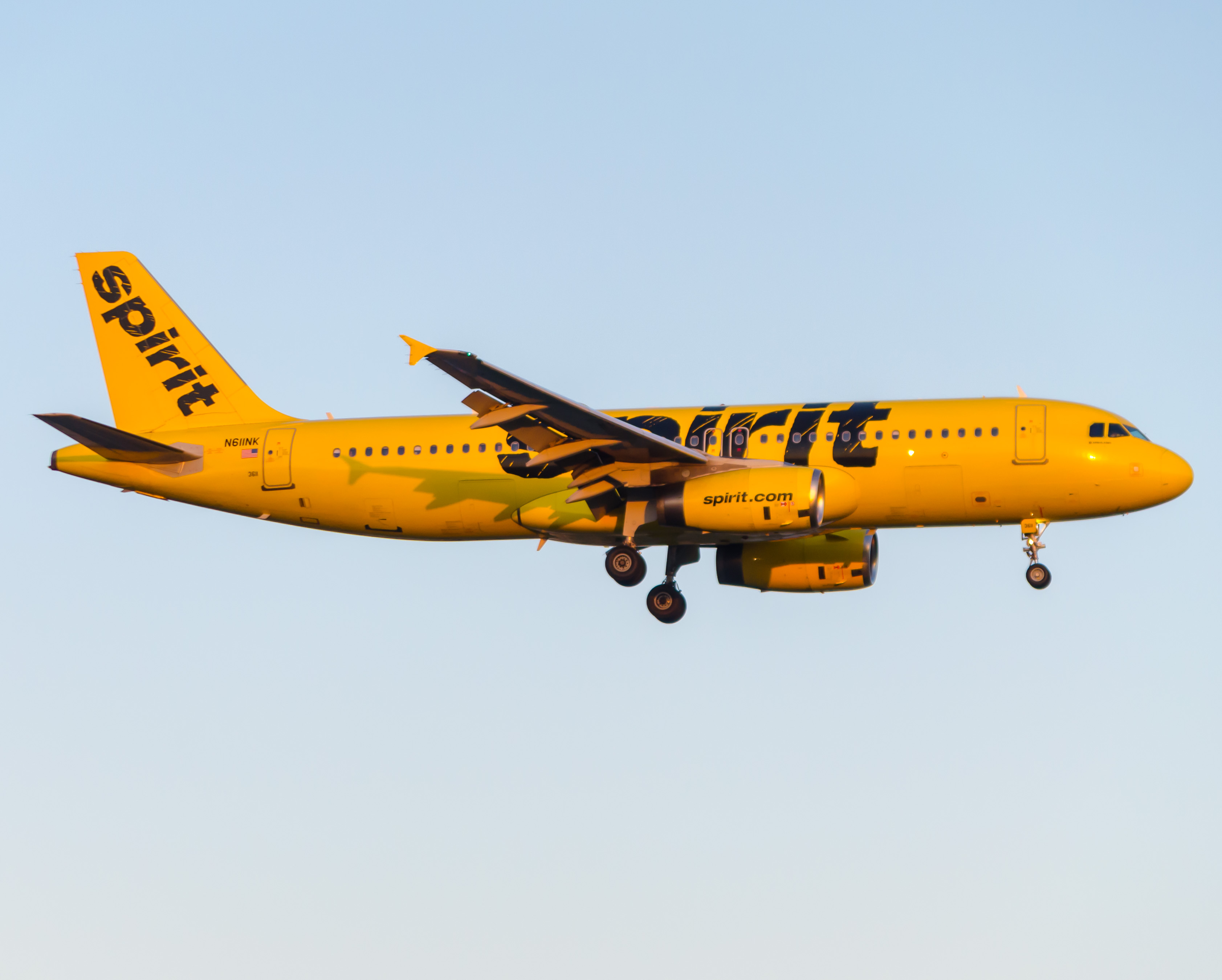 Full size: Spirit Airlines Airbus A320 N611NK at Newark Liberty International Airport