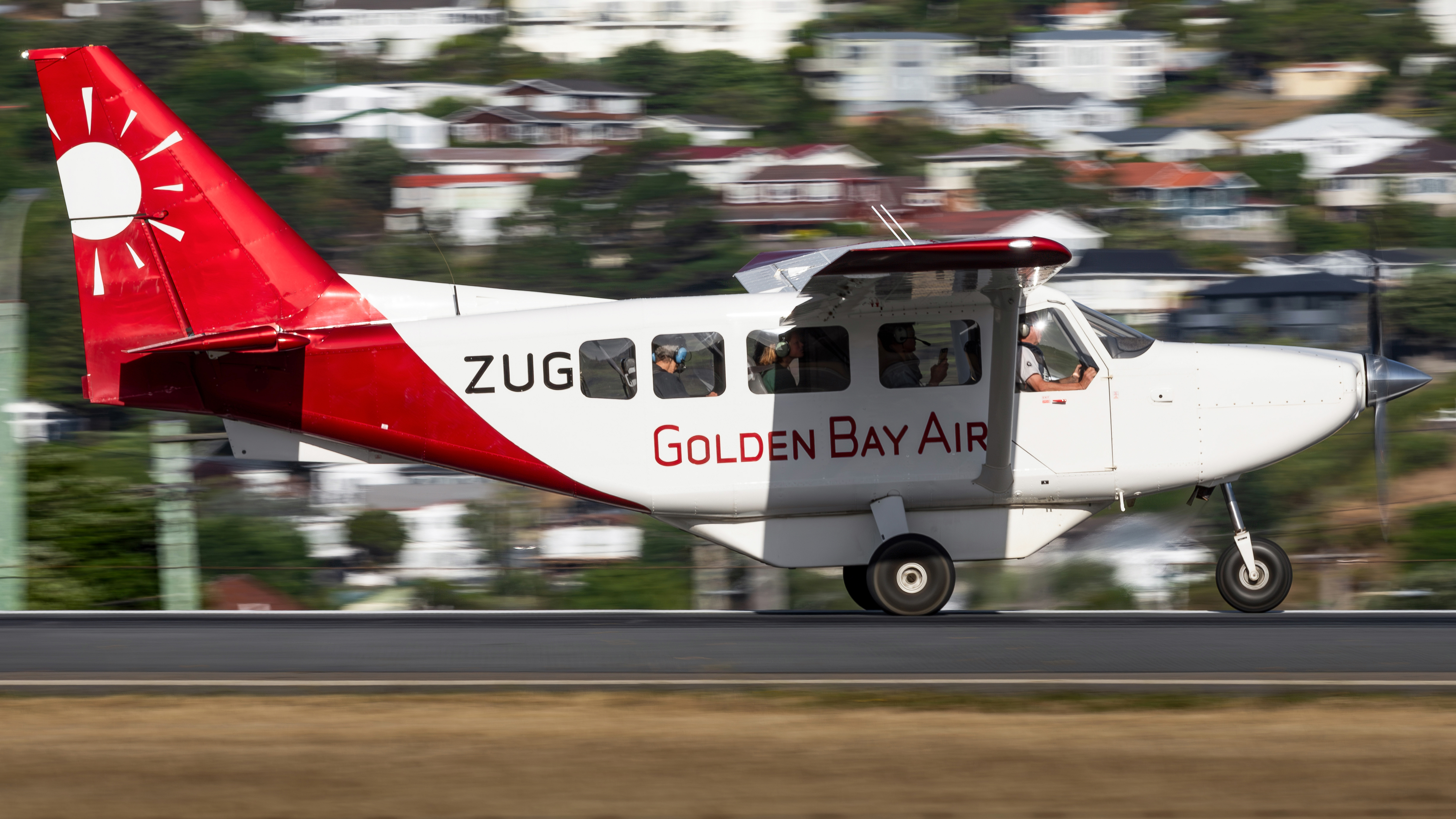 Full size: Golden Bay Air Gippsland GA-8 Airvan ZK-ZUG at Wellington International Airport