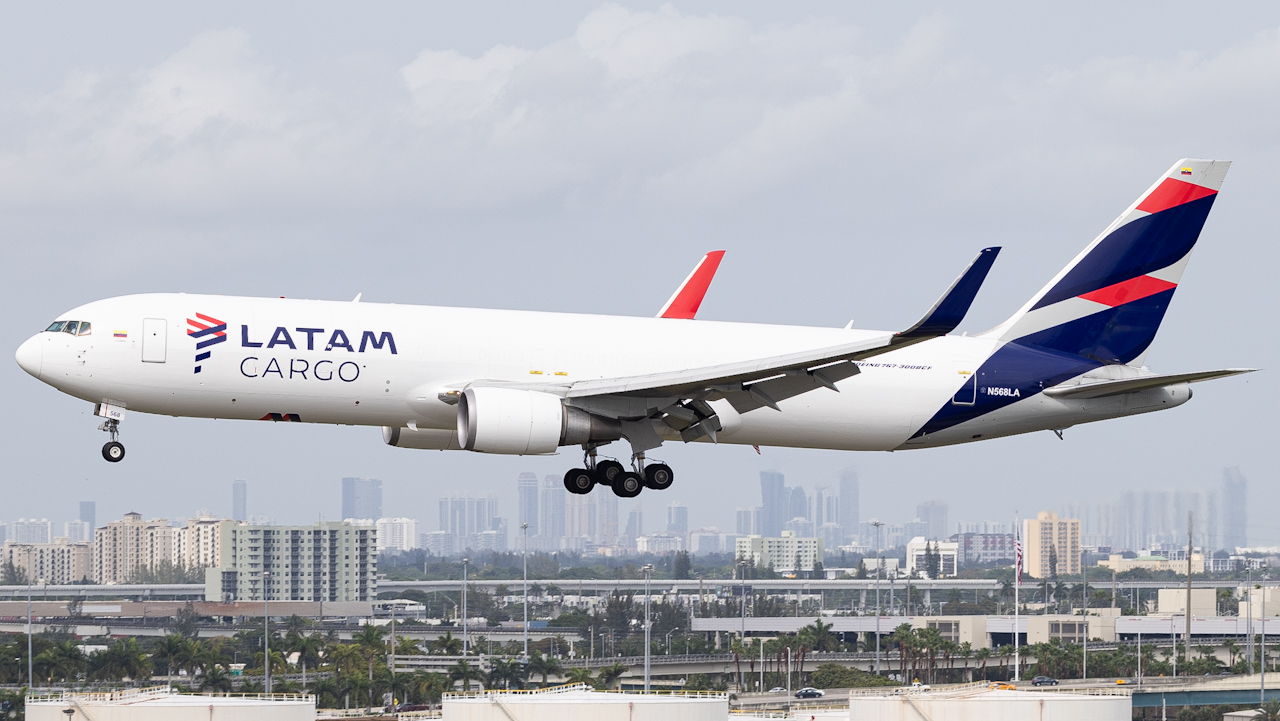 Full size: LATAM Cargo Boeing 767-300F N568LA at Miami International Airport