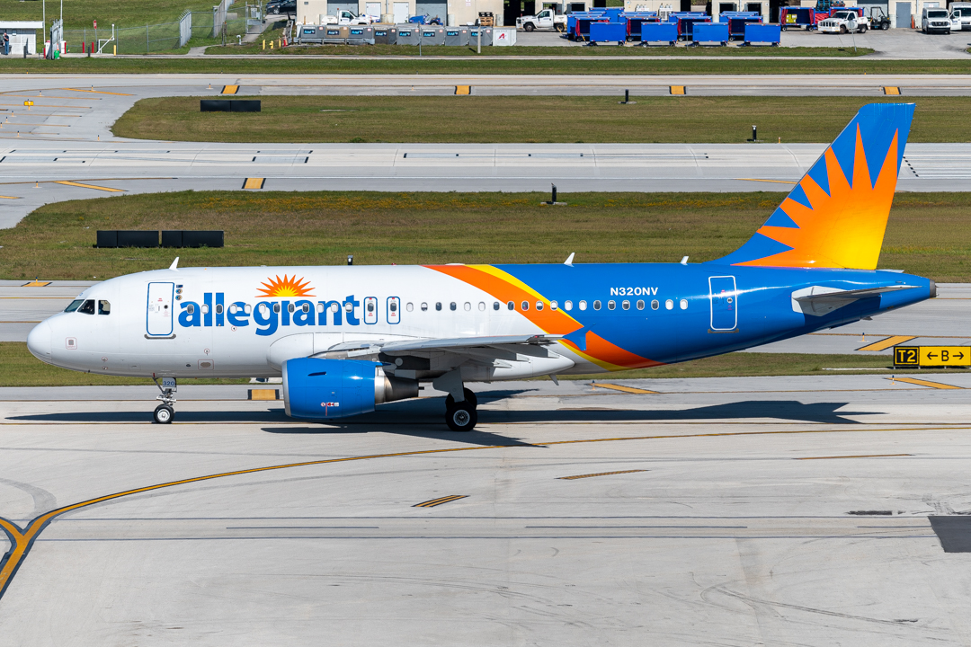 Full size: Allegiant Air Airbus A319 N329NV at Fort Lauderdale/Hollywood International Airport