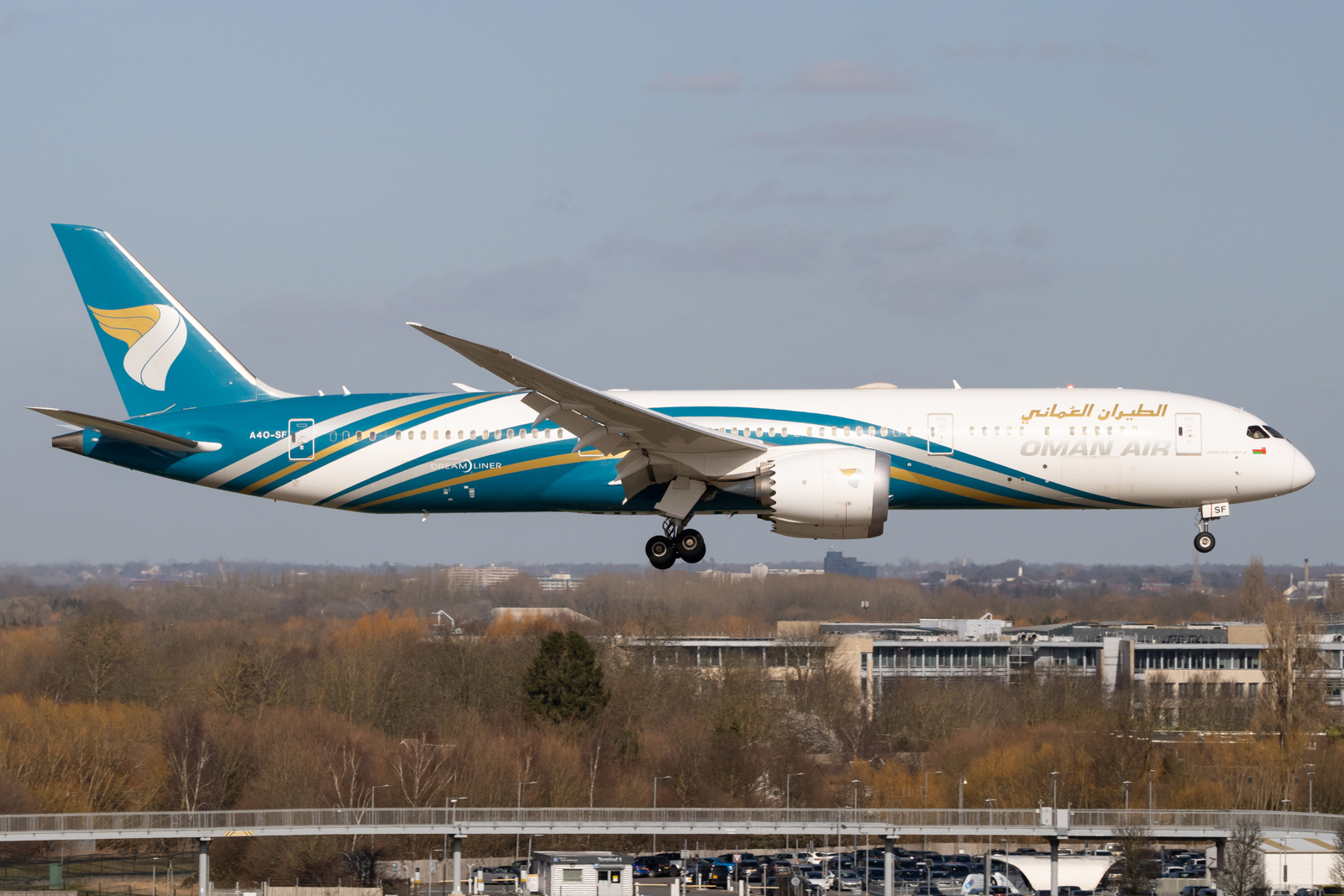 Full size: Oman Air Boeing 787-9 A4O-SF at London Heathrow International Airport