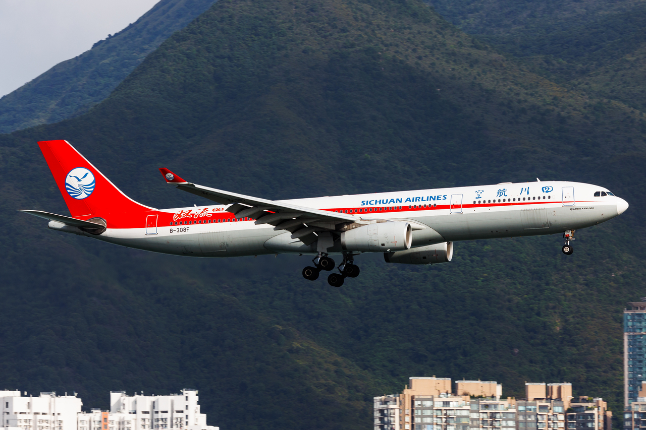 Full size: Sichuan Airlines Airbus A330-300 B-308F at Hong Kong International Airport