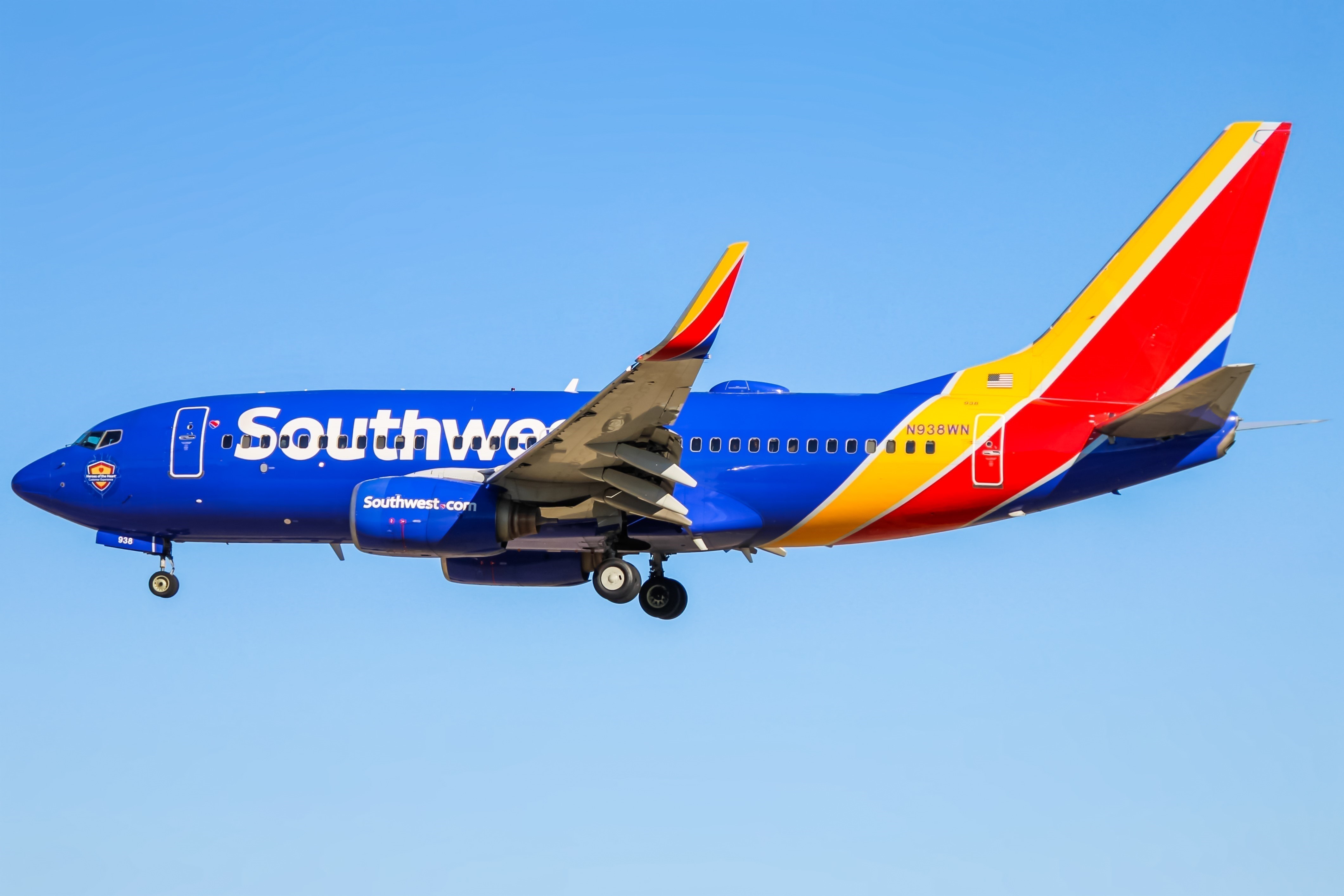 Full size: Southwest Airlines Boeing 737-700 N938WN at Baltimore/Washington International Thurgood Marshall Airport