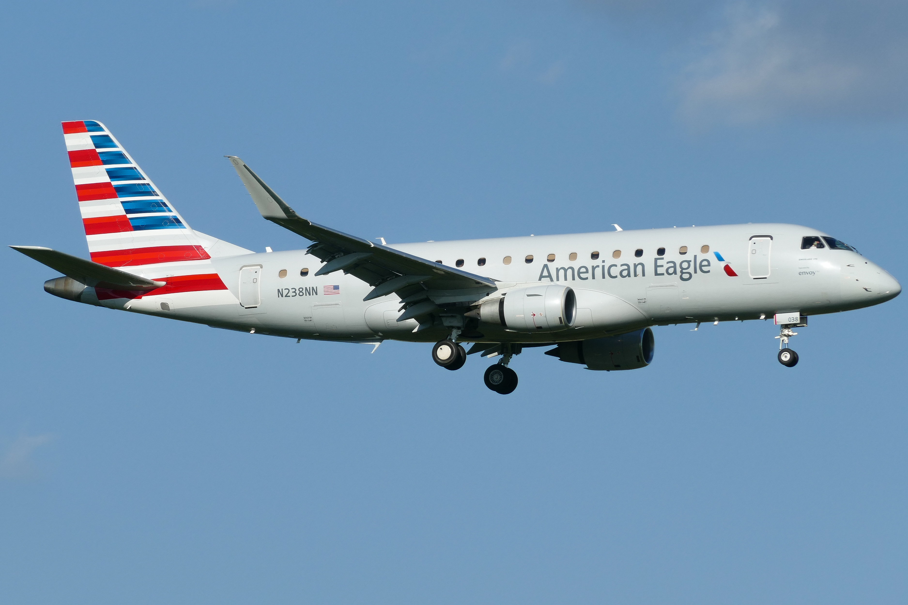 Full size: American Eagle Embraer E175LR N238NN at Austin-Bergstrom International Airport