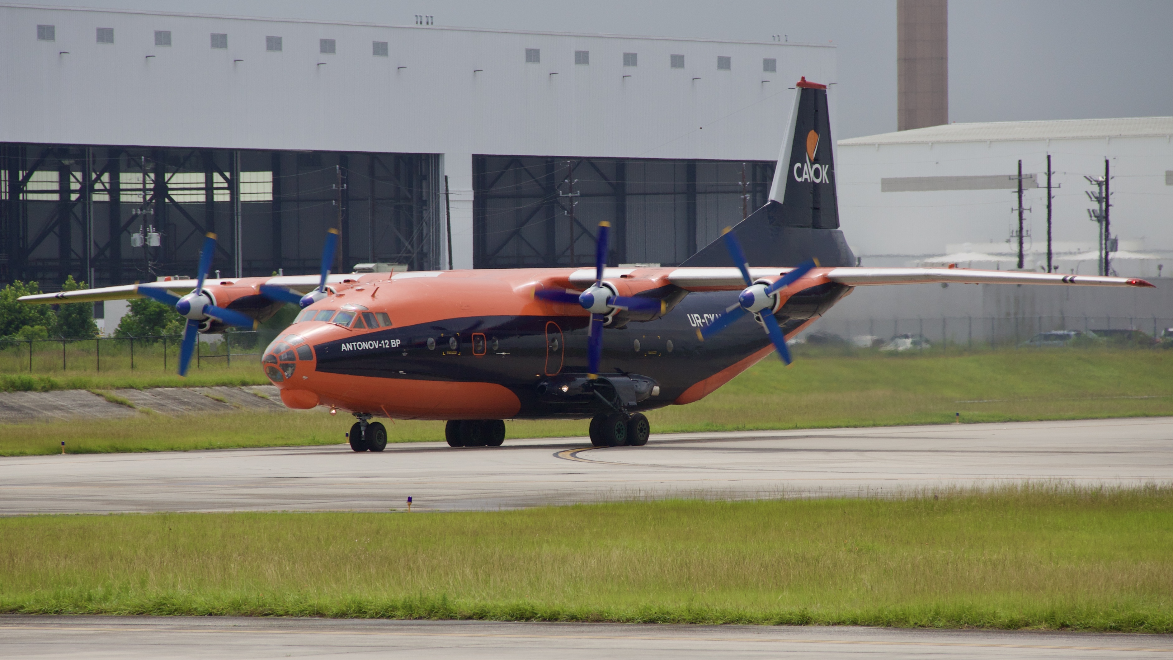 Full size: CAVOK Air Antonov An-12 UR-CKM at Houston-George Bush Intercontinental Airport