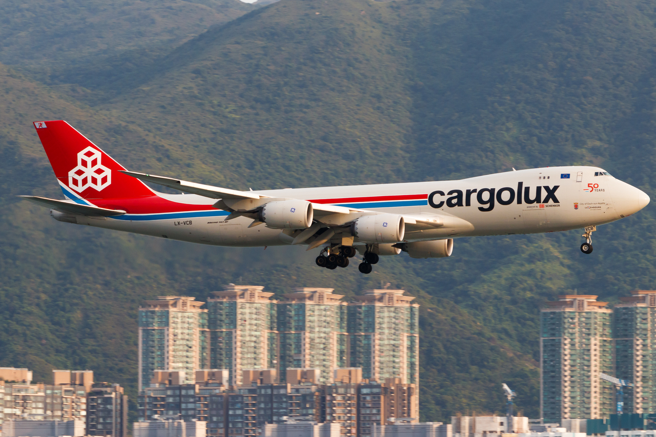 Full size: CargoLux Boeing 747-8F LX-VCB at Hong Kong International Airport