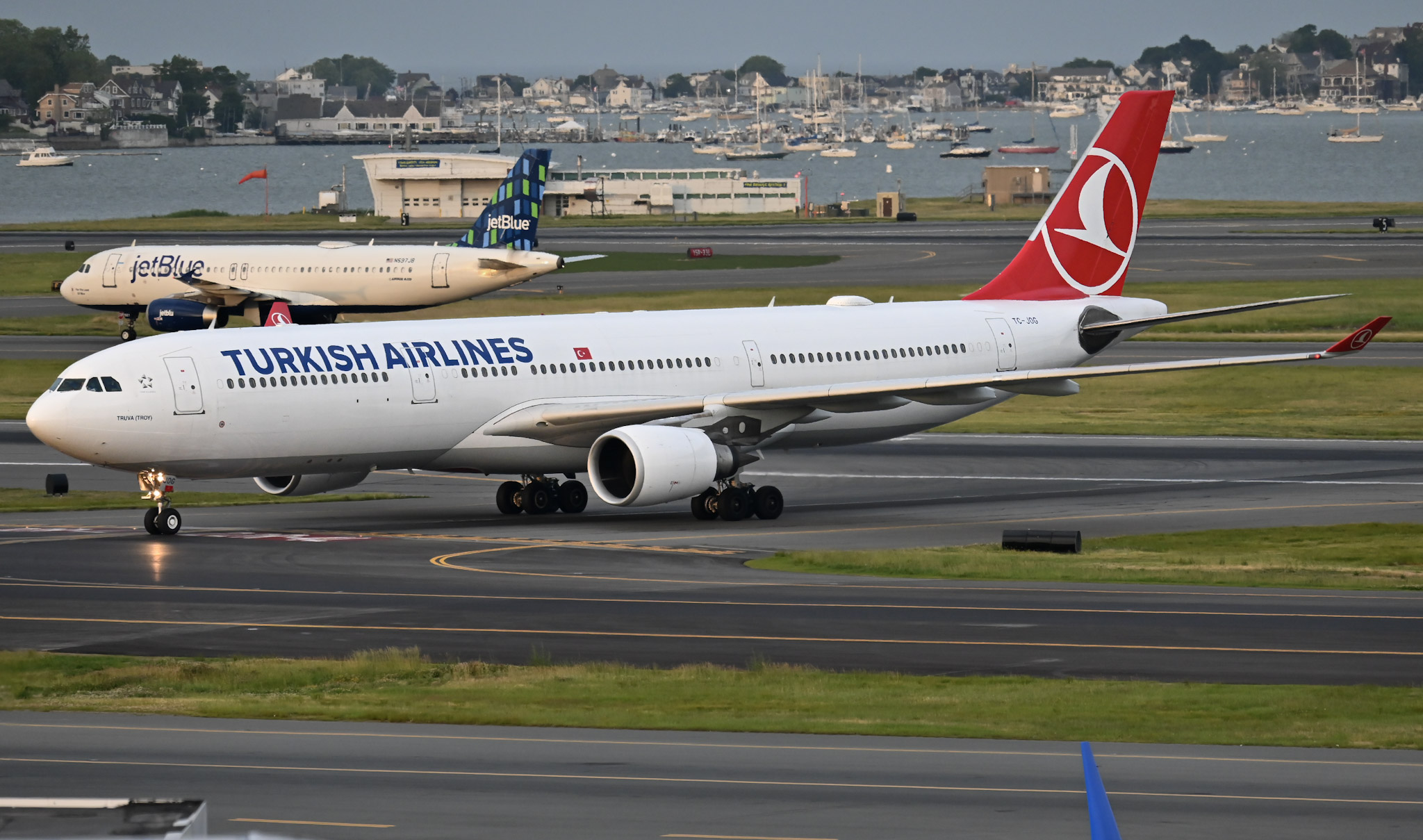 Full size: Turkish Airlines Airbus A330-300 TC-JOG at General Edward Lawrence Logan International Airport