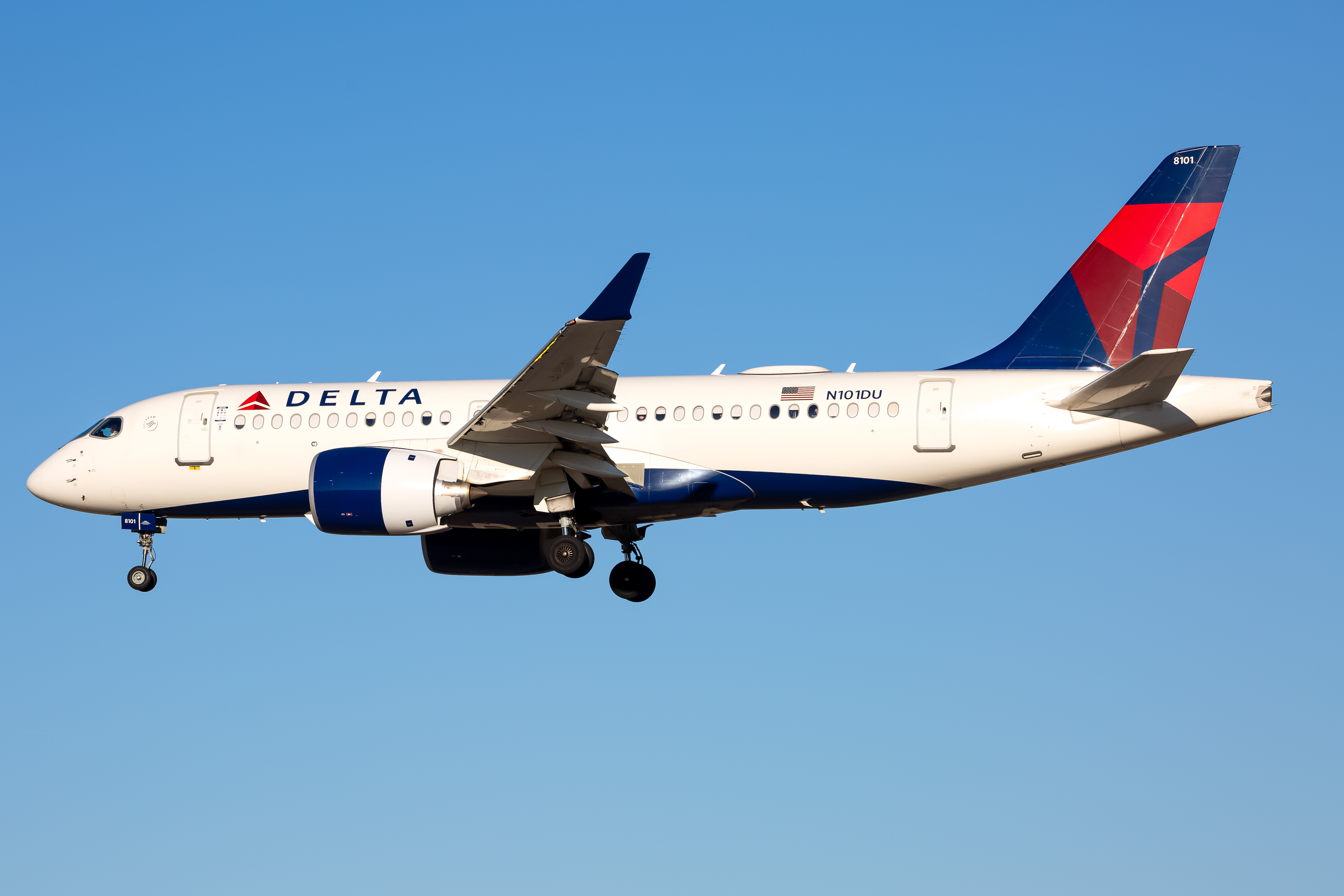 Full size: Delta Airlines Airbus A220-100 N101DU at Baltimore/Washington International Thurgood Marshall Airport