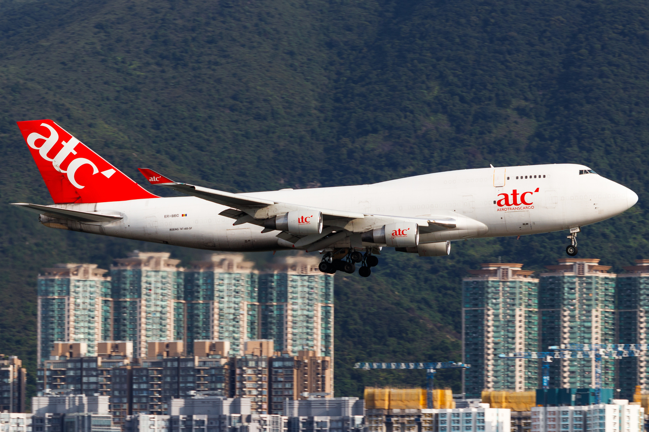 Full size: AeroTransCargo Boeing 747-400F ER-BBC at Hong Kong International Airport